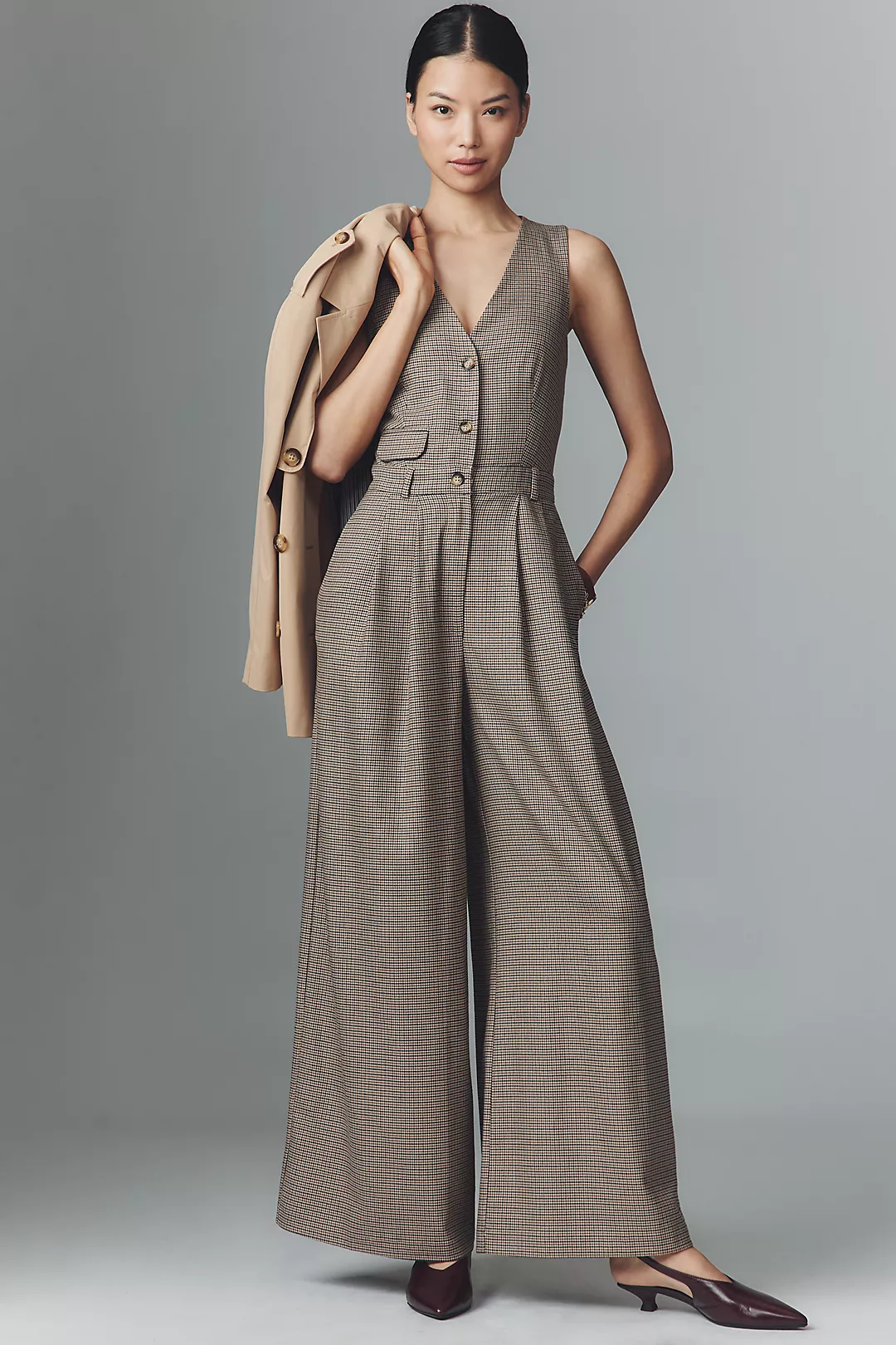 The Avery Wide-Leg Pleated Jumpsuit by Maeve