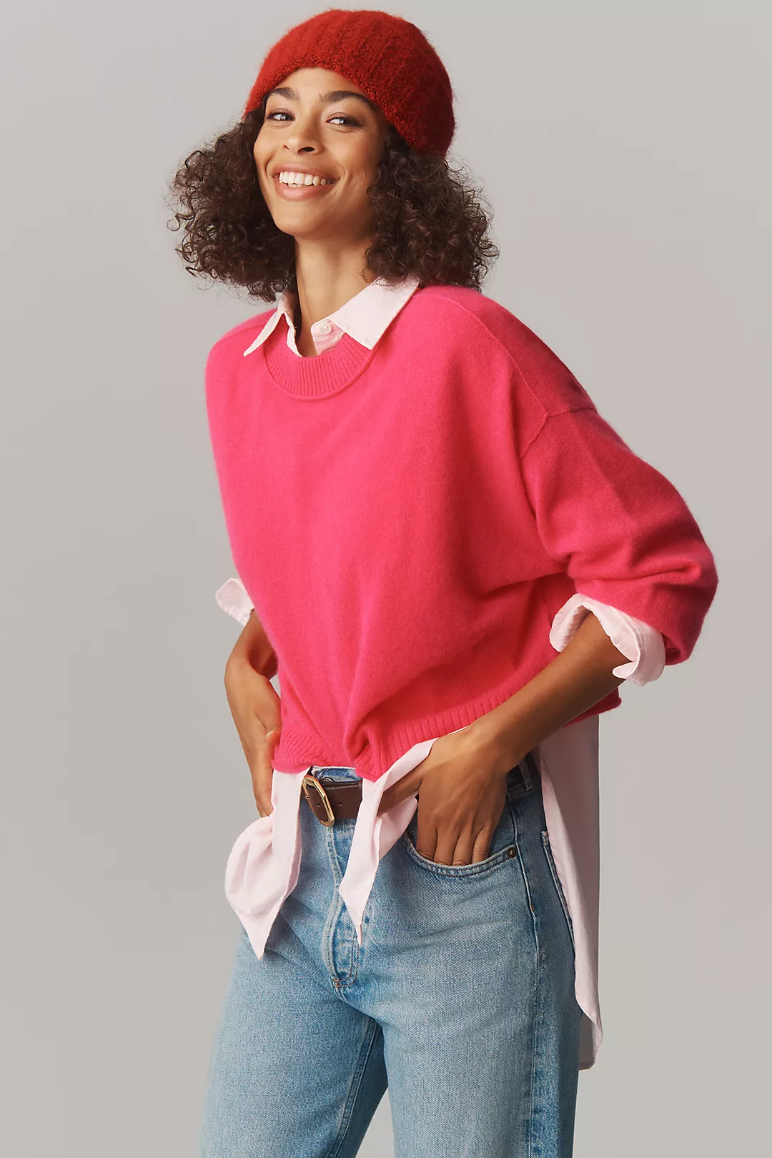 The Goldie Cashmere Long-Sleeve Crew-Neck Sweater