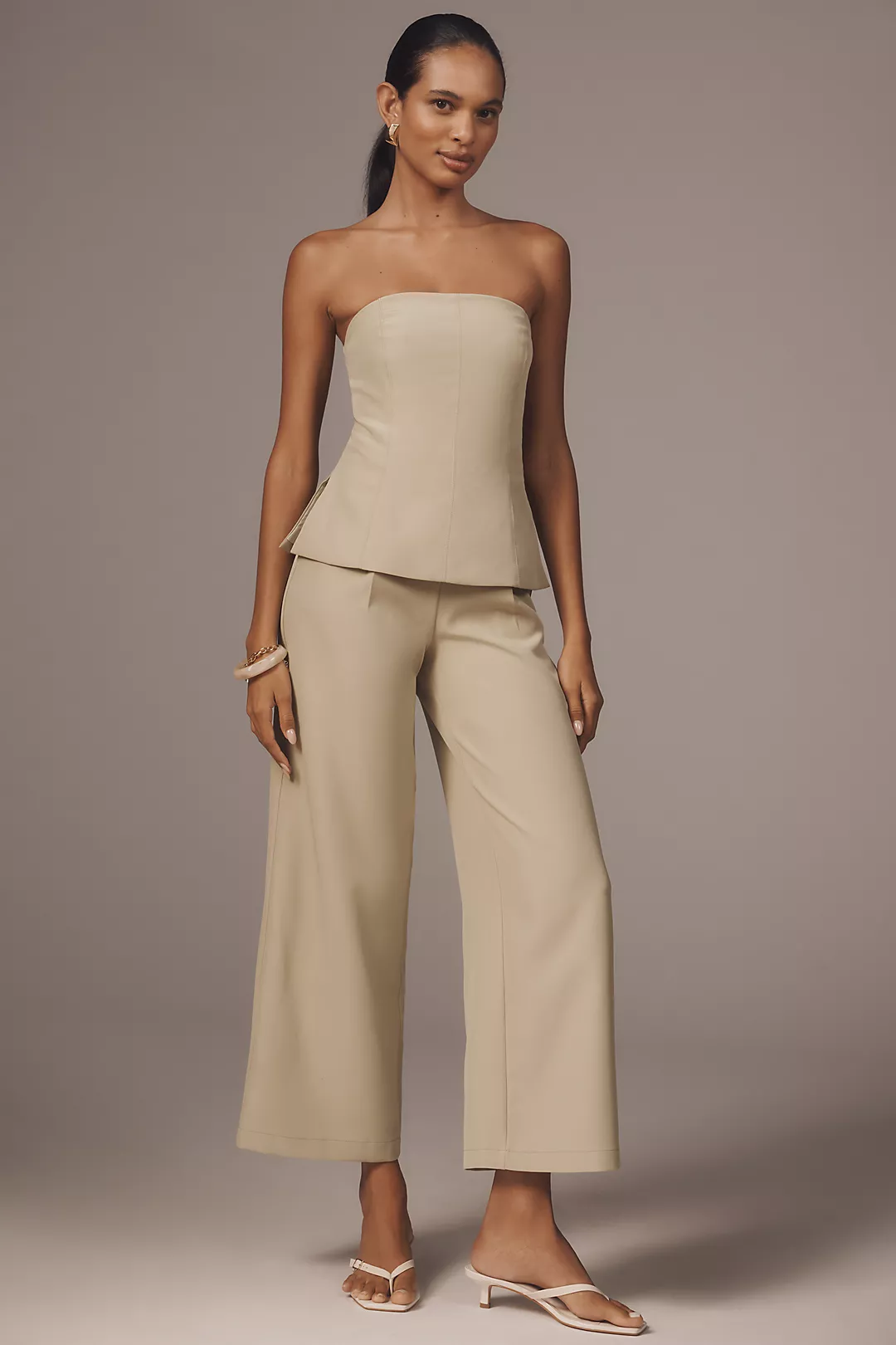 Rare London Petite Strapless Tailored Jumpsuit