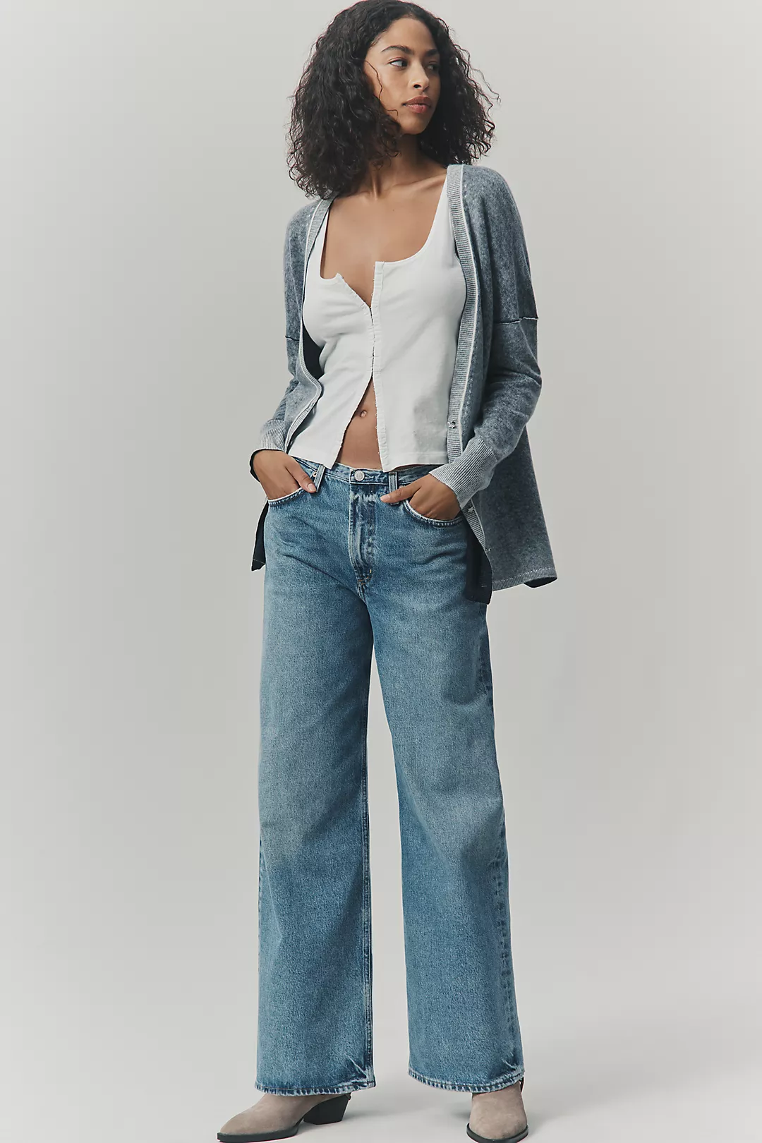 AGOLDE Keira Mid-Rise Wide-Leg Jeans