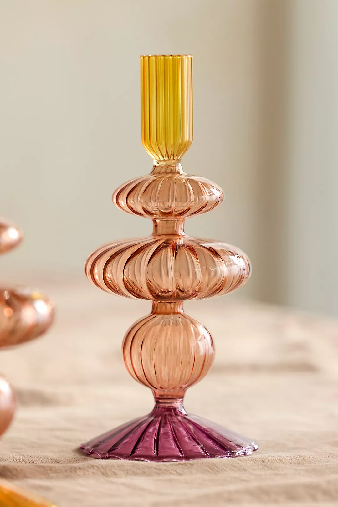 Ombre Bauble Borosilicate Glass Taper Holder