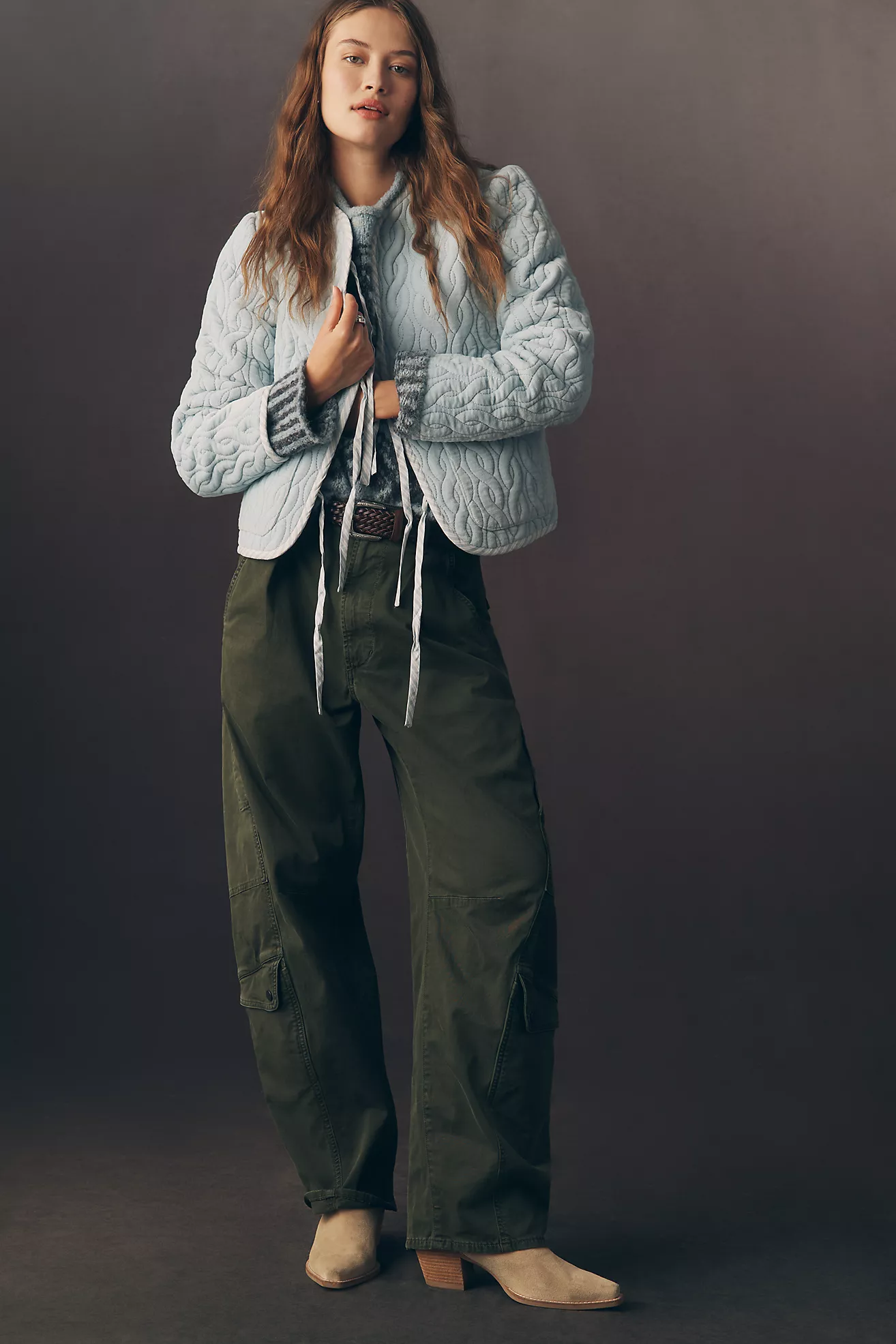 Forever That Girl Quilted Velvet Tie-Front Jacket