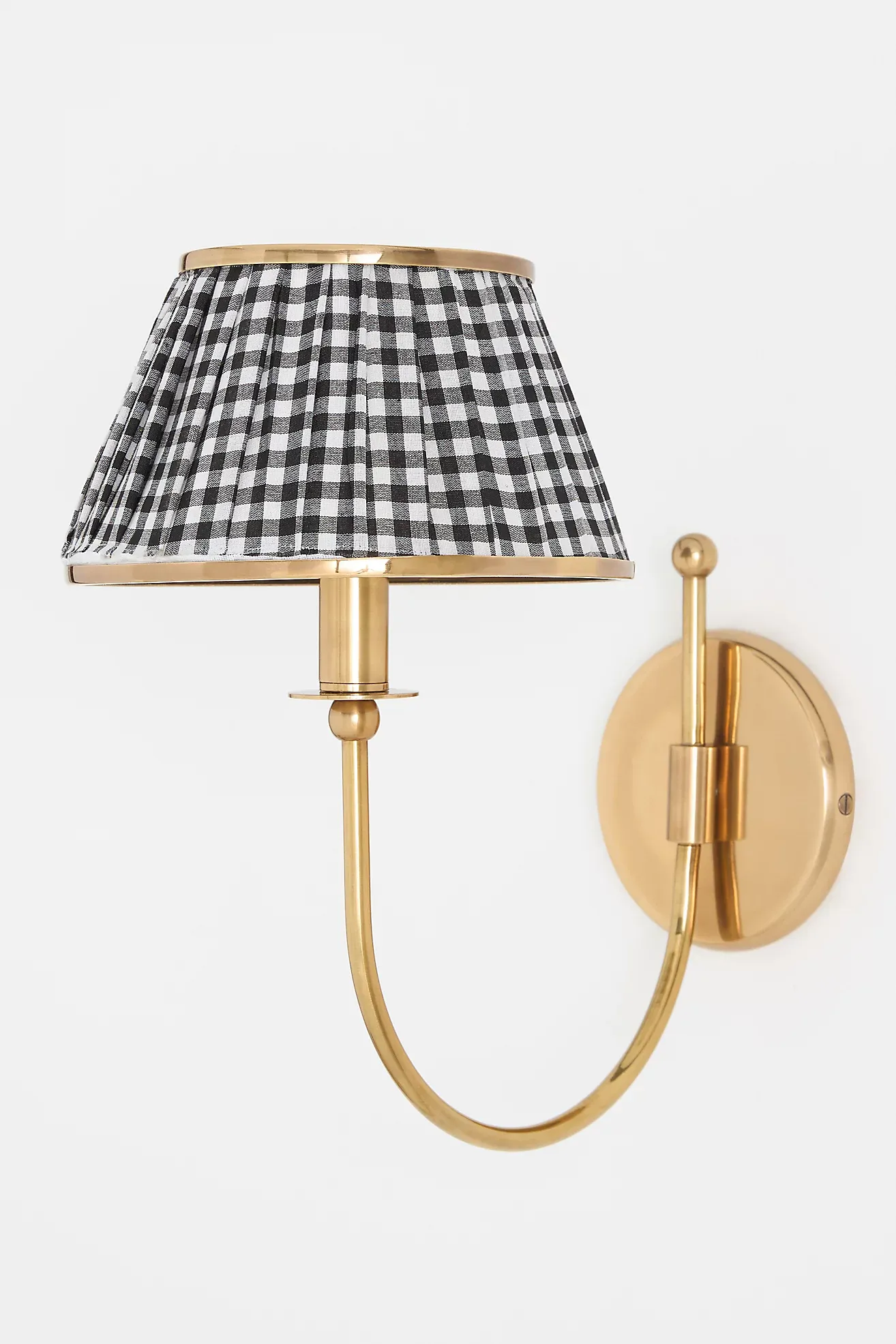 Lee Brass Fabric Shade Sconce Wall Light