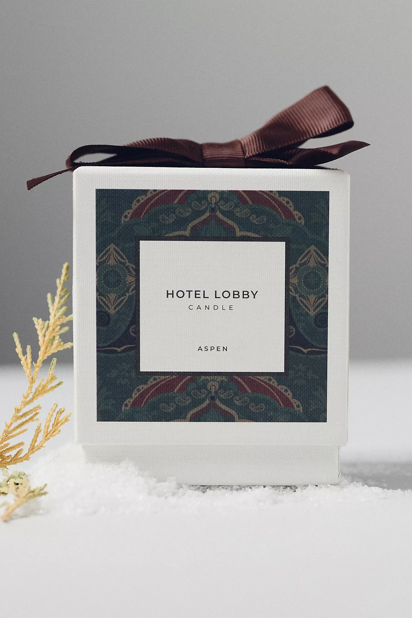 Hotel Lobby Woody Aspen Boxed Glass Candle
