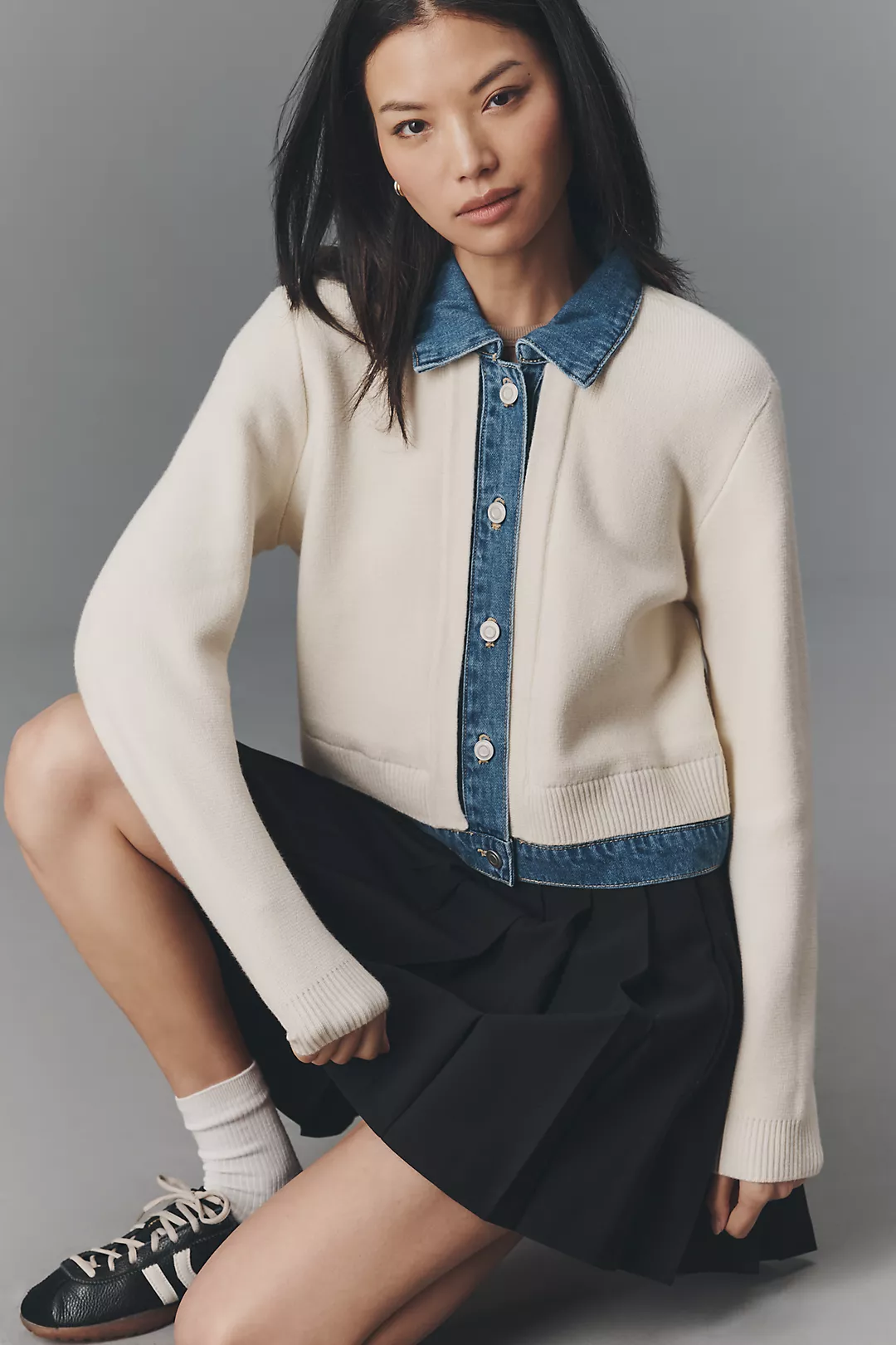 NVLT Mixed Denim Knit Jacket