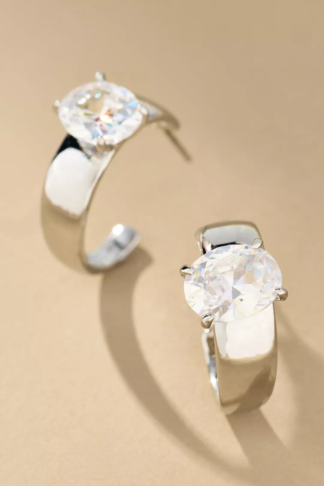 Oval Crystal Earrings