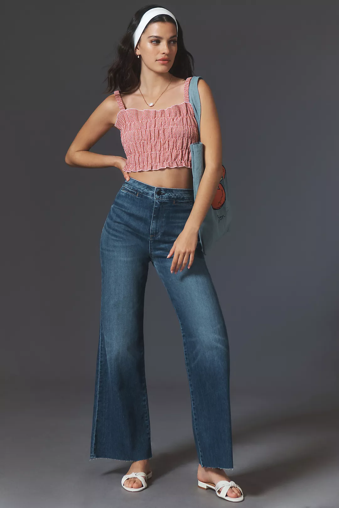 ASKK NY Crop Brighton High-Rise Wide-Leg Jeans