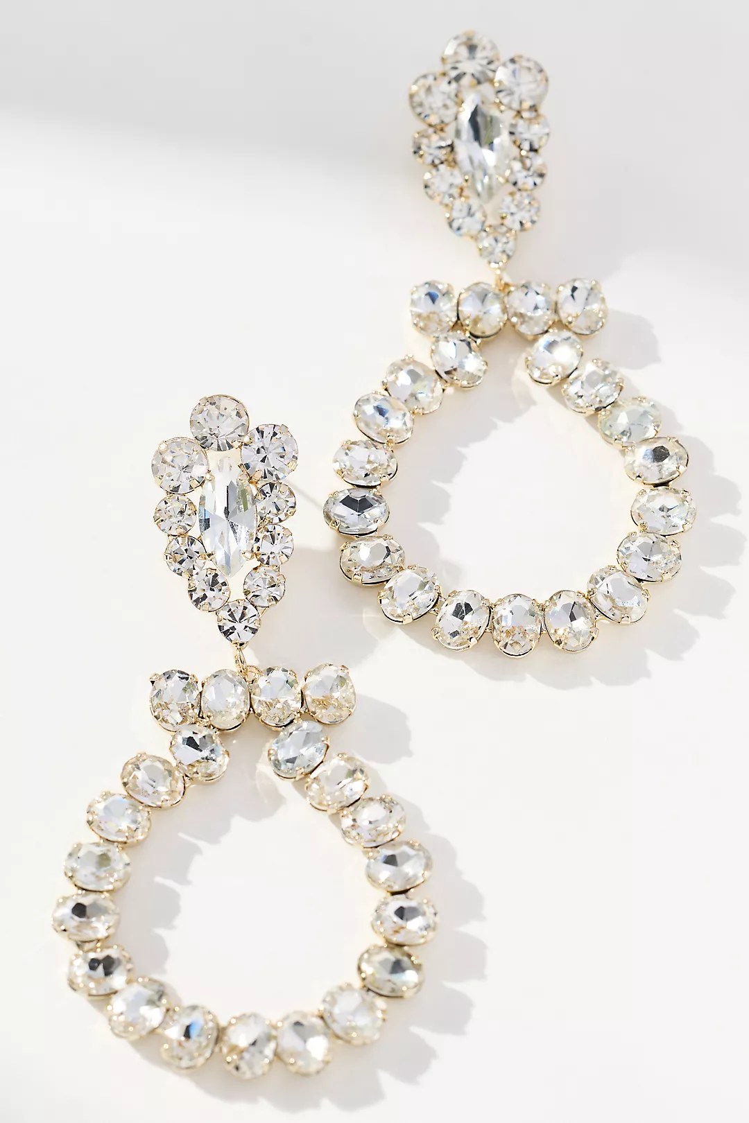 Circular Crystal Drop Earrings