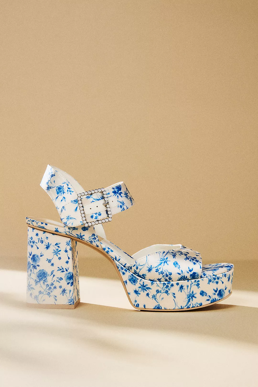 Dolce Vita Bobby Pearl Printed Satin Platform Heels