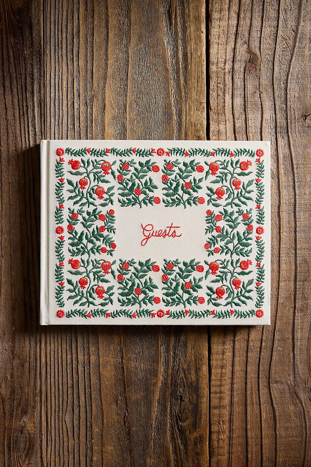 Embroidered Pomegranate Guest Book