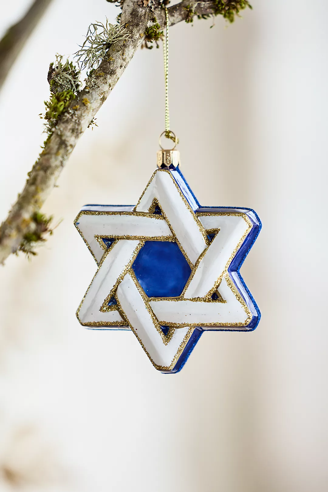 Star of David Glass Ornament