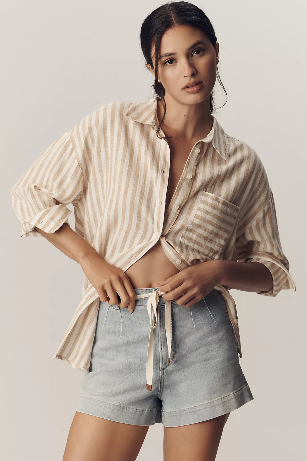 Joe's Jeans Addison Tie-Front Denim Shorts