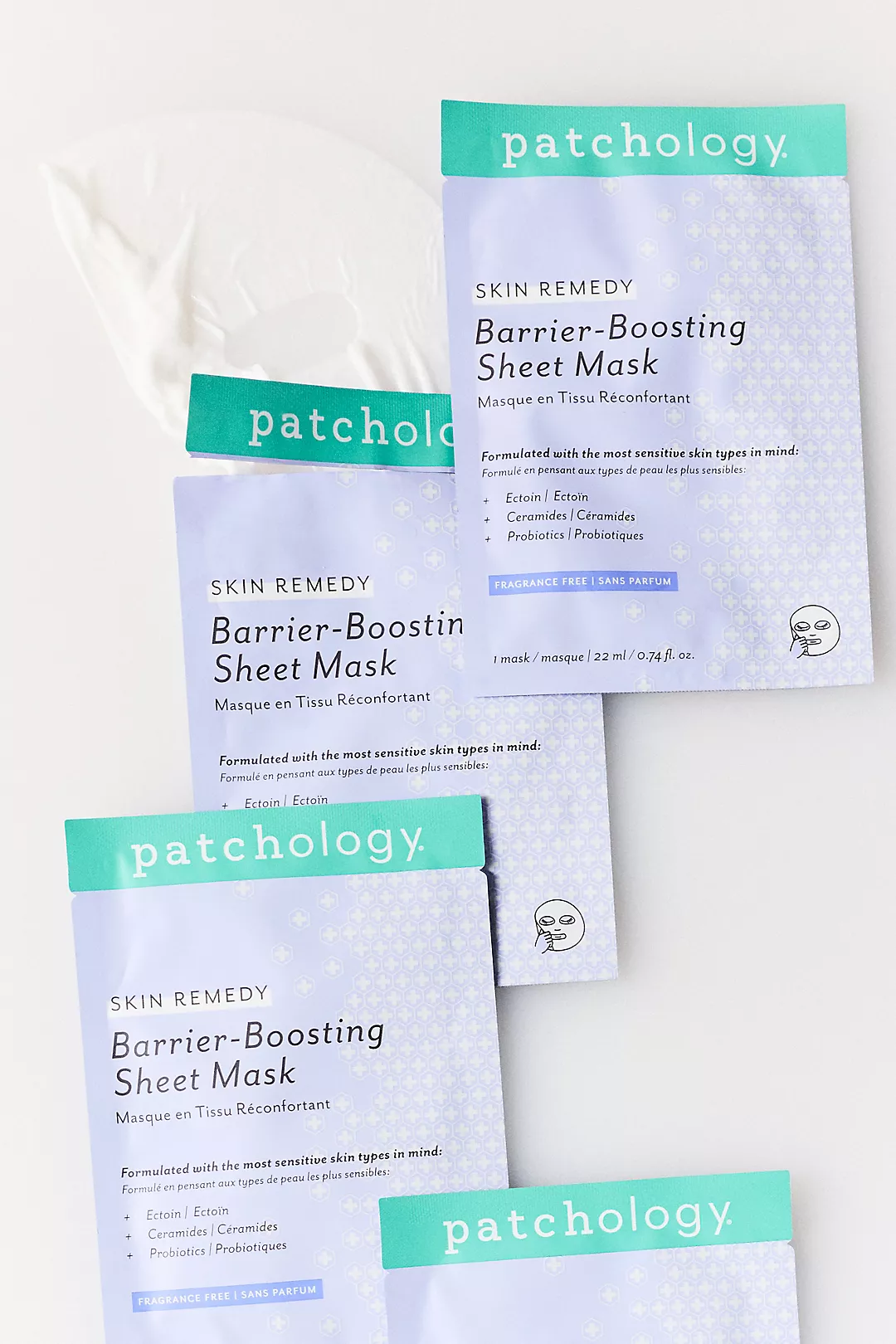 Patchology Skin Remedy Barrier-Boosting Sheet Masks, Set of 4