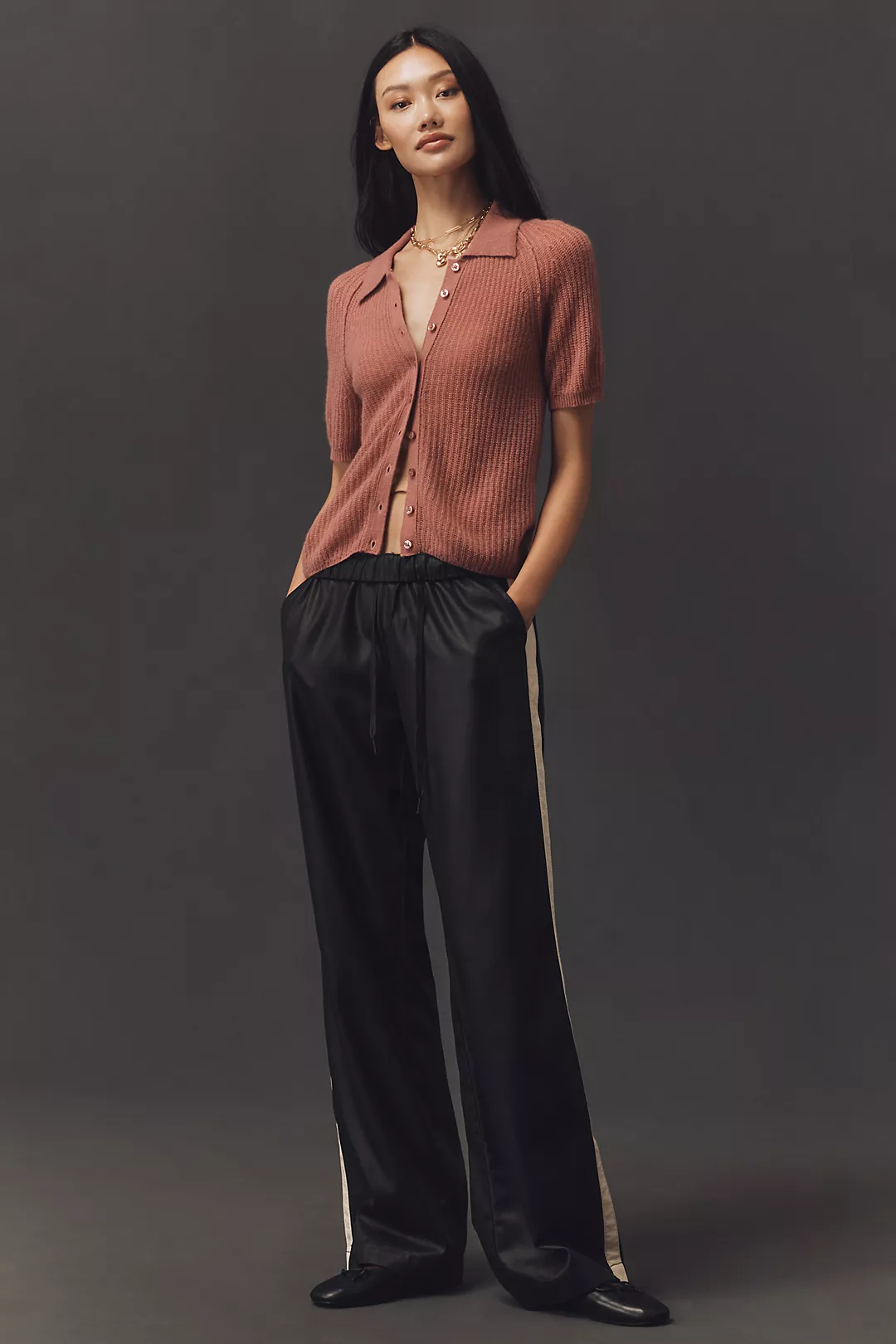 Sanctuary Coated-Twill Track Pants