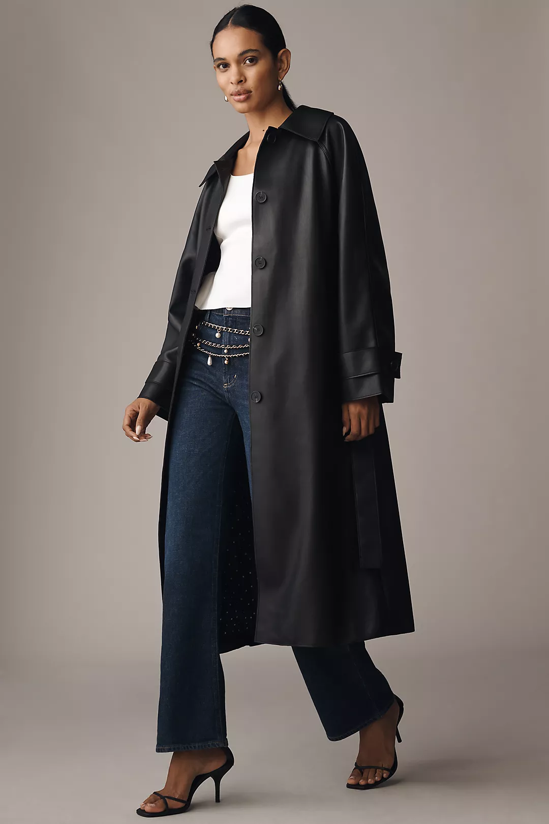 Maeve Faux-Leather Car Coat