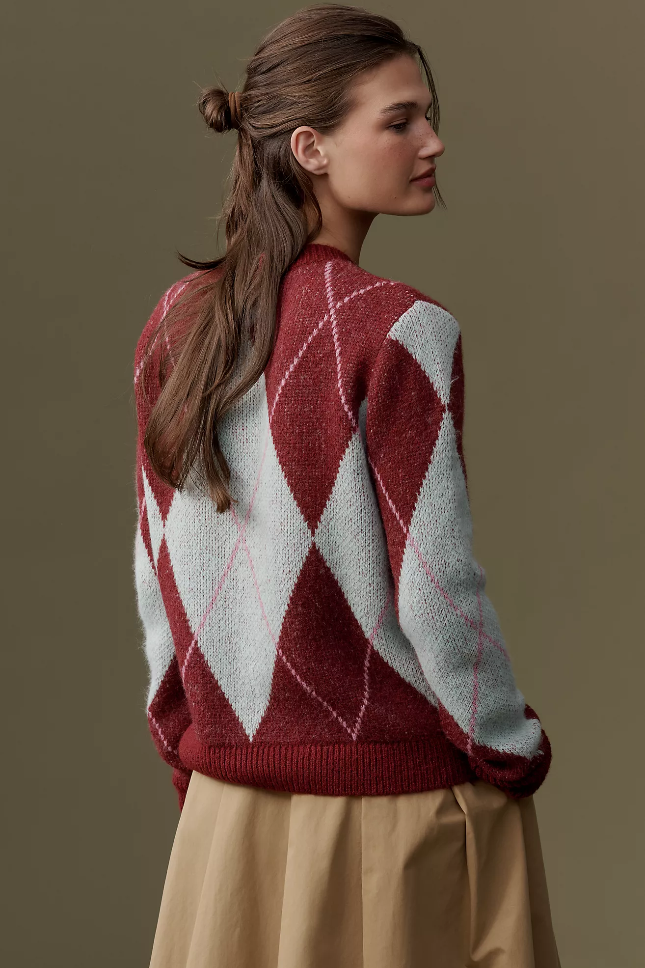 Essentiel Antwerp Iberlin Crew-Neck Argyle Sweater