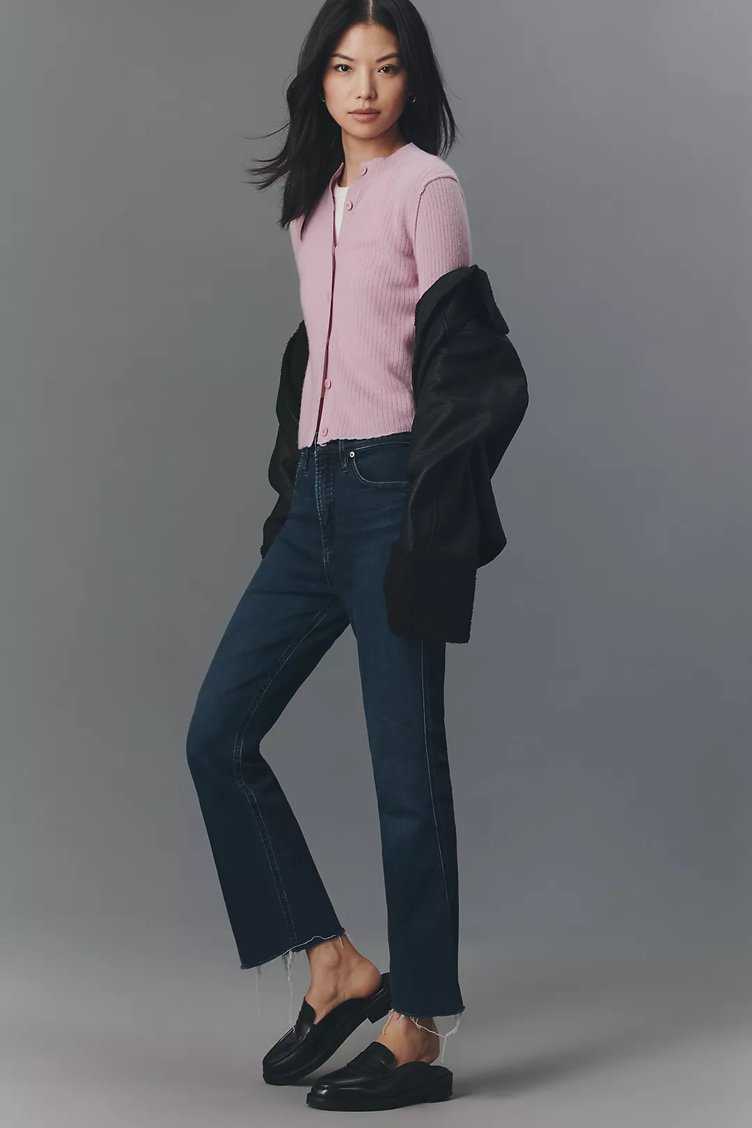 Good American Soft Tech Good Standard Kick-Flare Jeans