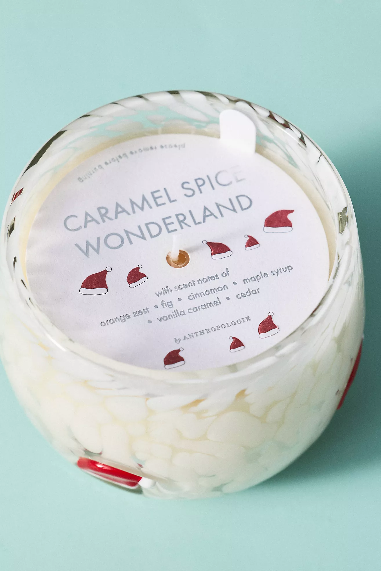 Santa Hat Festive Icon Gourmand Caramel Spice Wonderland Glass Candle
