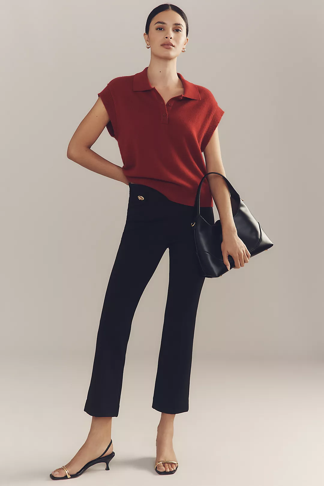 The Poppy Slim Kick-Flare Pants by Maeve