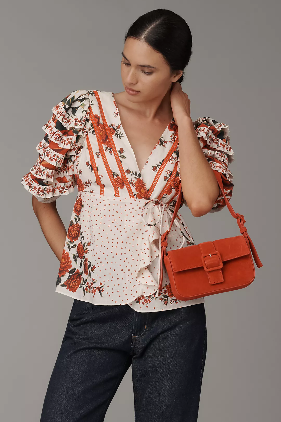 Farm Rio x Anthropologie Wrap Blouse