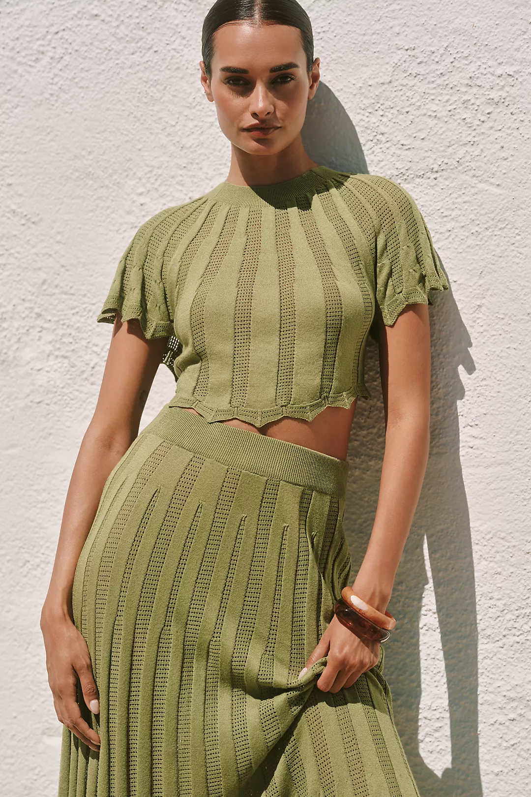 Celandine Sunray Short-Sleeve Knit Top