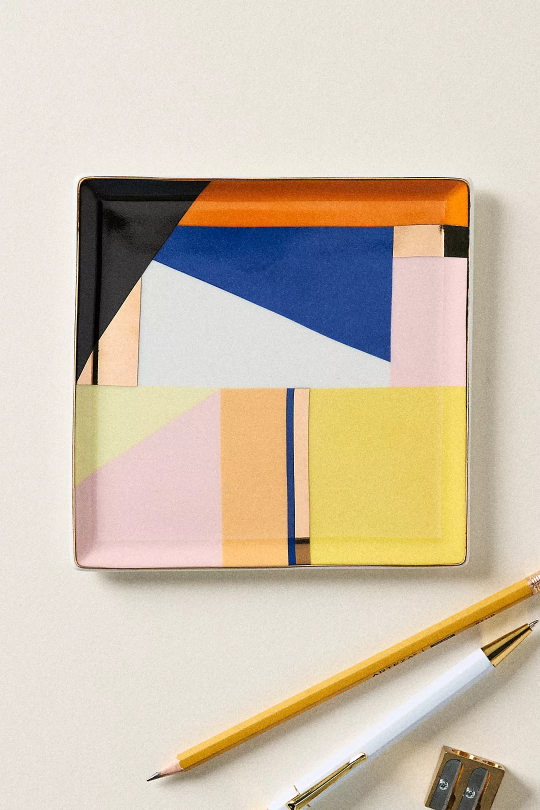 Colorblock Ceramic Trinket Dish