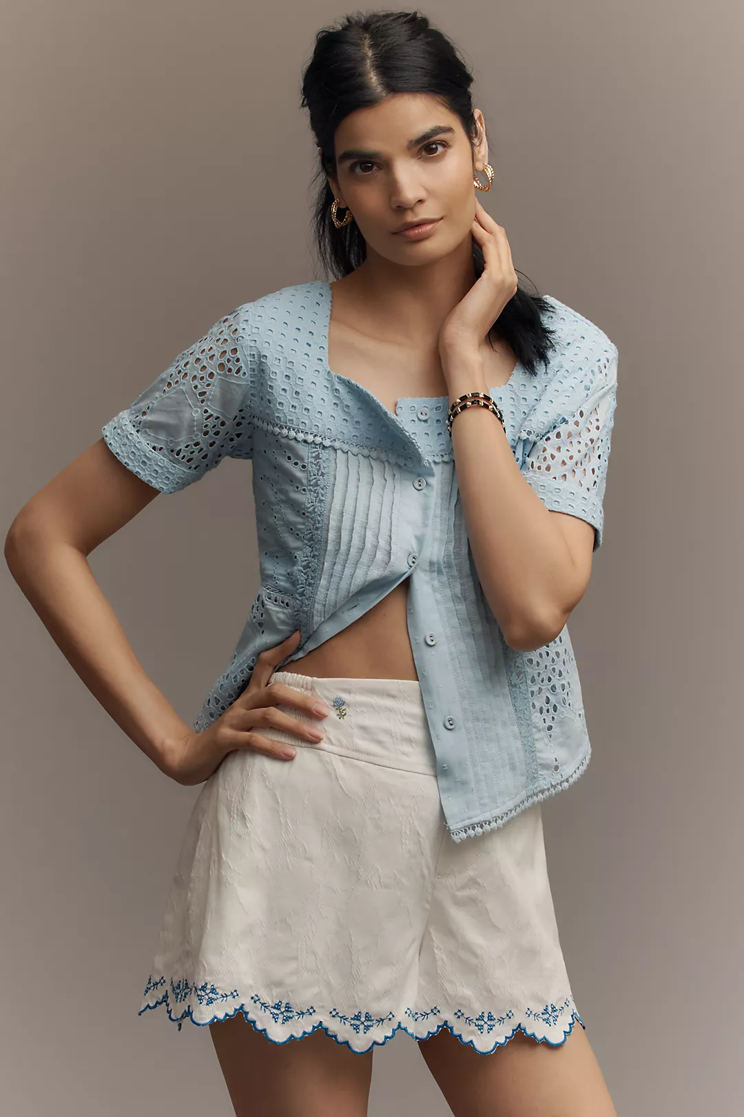 Conditions Apply Petite Lutana Short-Sleeve Blouse