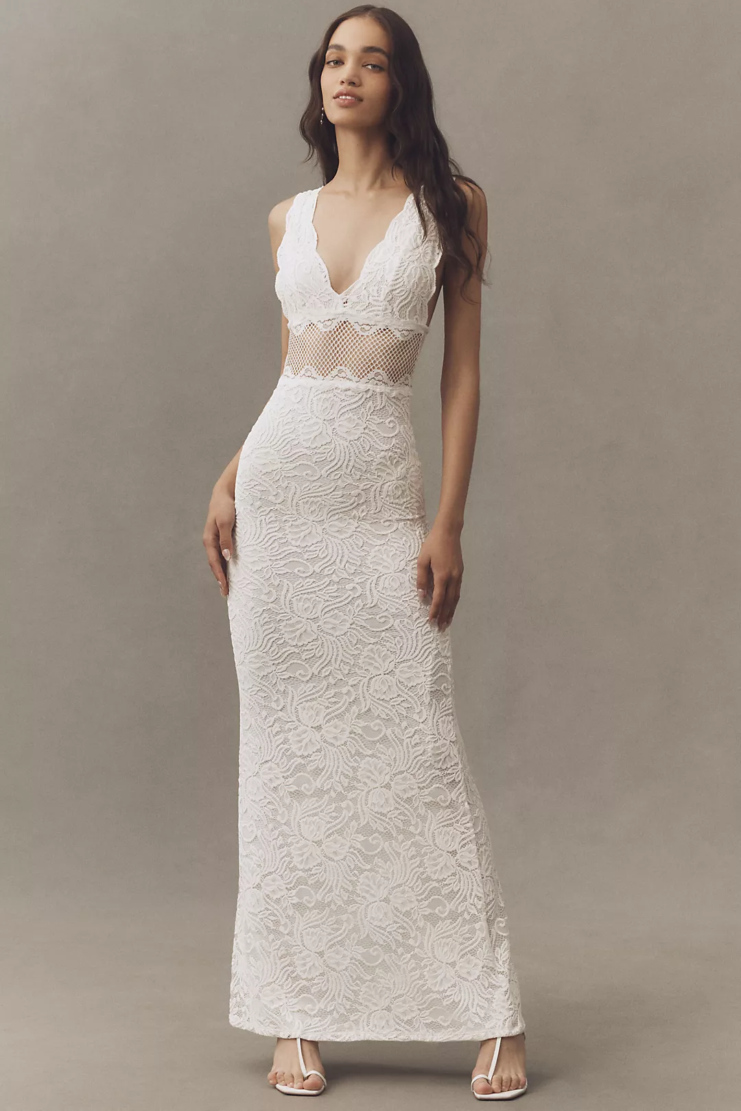 Nightcap Perfect Plunge Stretch Lace Maxi Dress