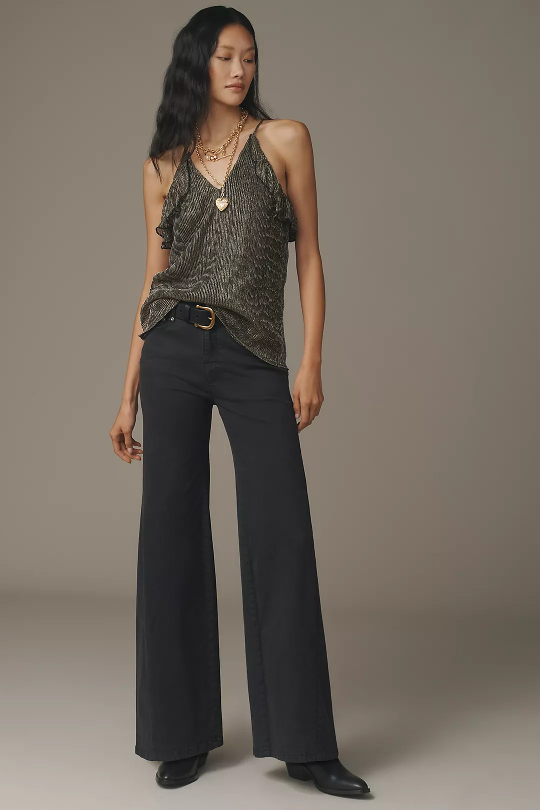The Biker Mid-Rise Flare Pants by Pilcro