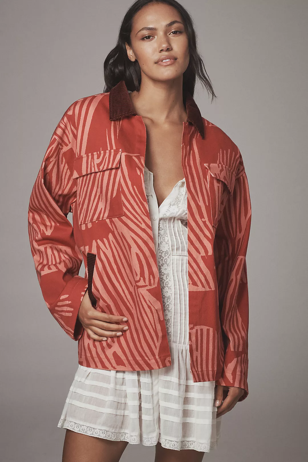 Bel Kazan Printed Open-Front Jacket