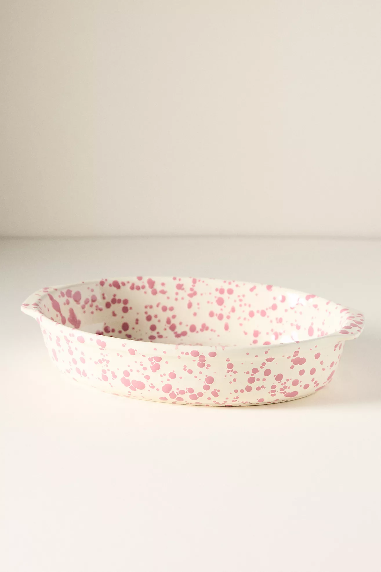 Splatter Portuguese Stoneware Oval Baking Dish