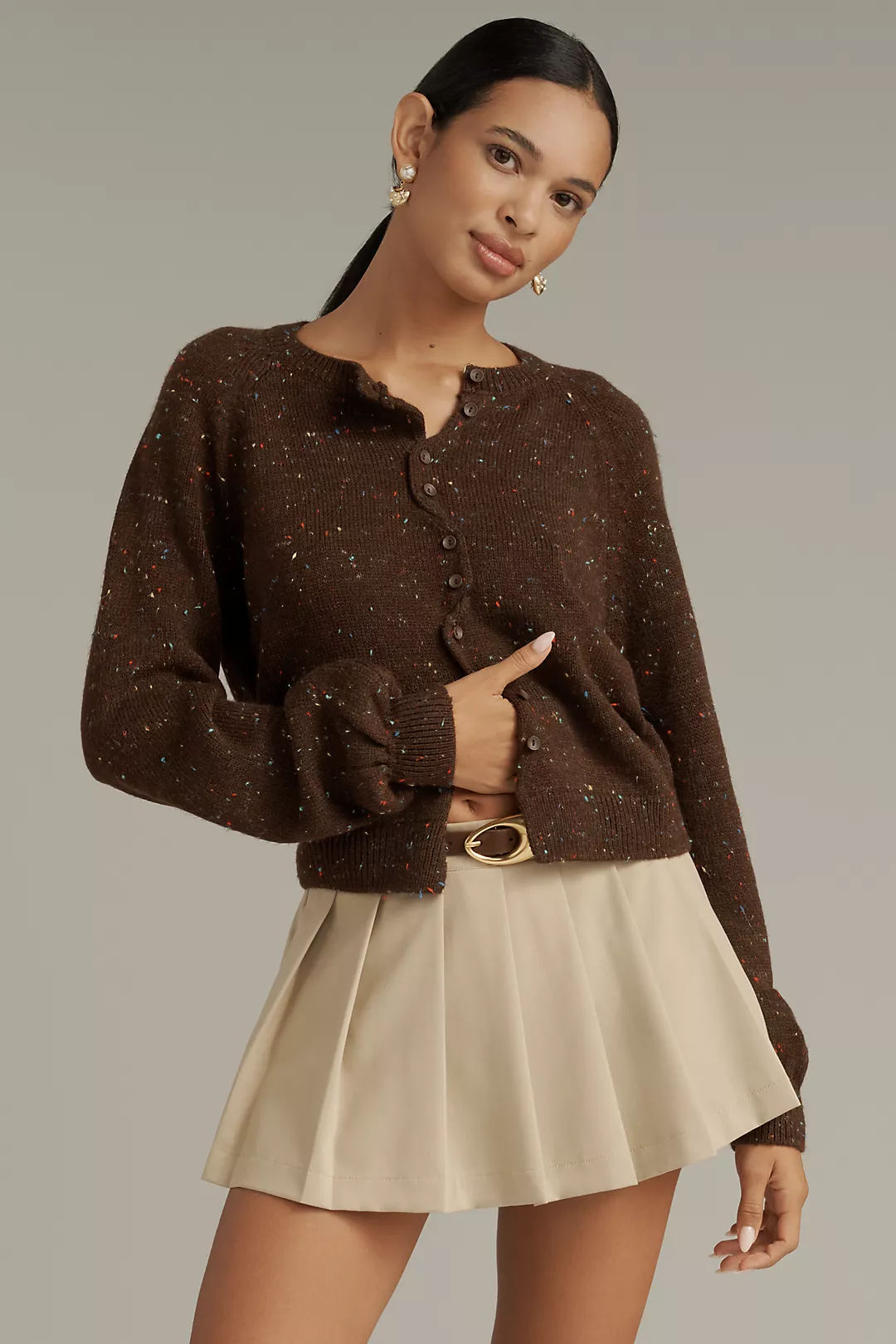 Maeve Scallop Placket Cardigan Sweater