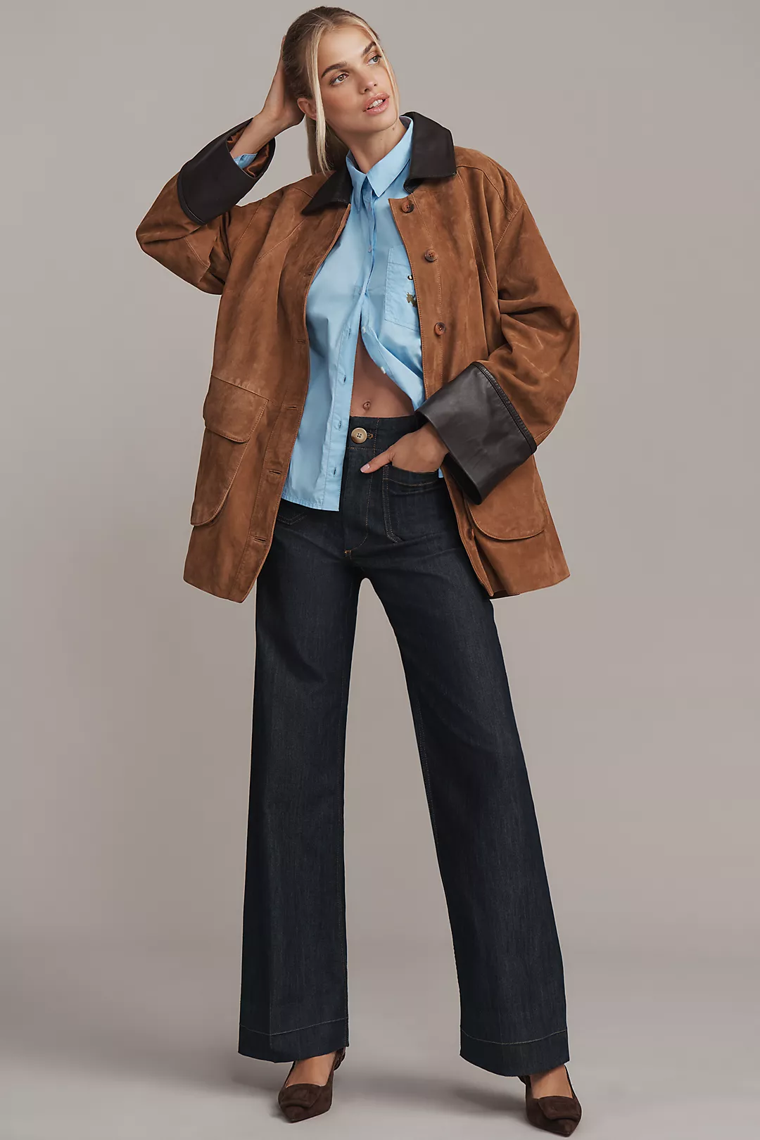 The Colette Full-Length Wide-Leg Jeans by Maeve