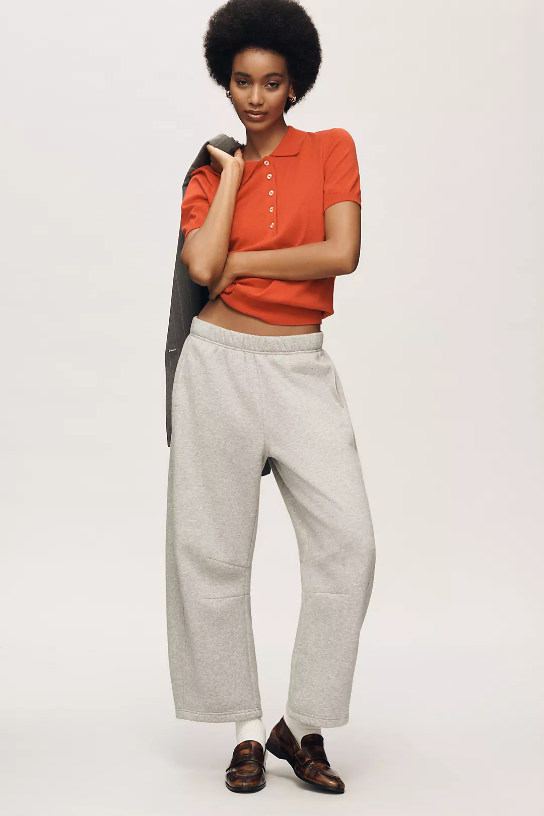 Varley Toni Short-Sleeve Fine Knit Polo Sweater