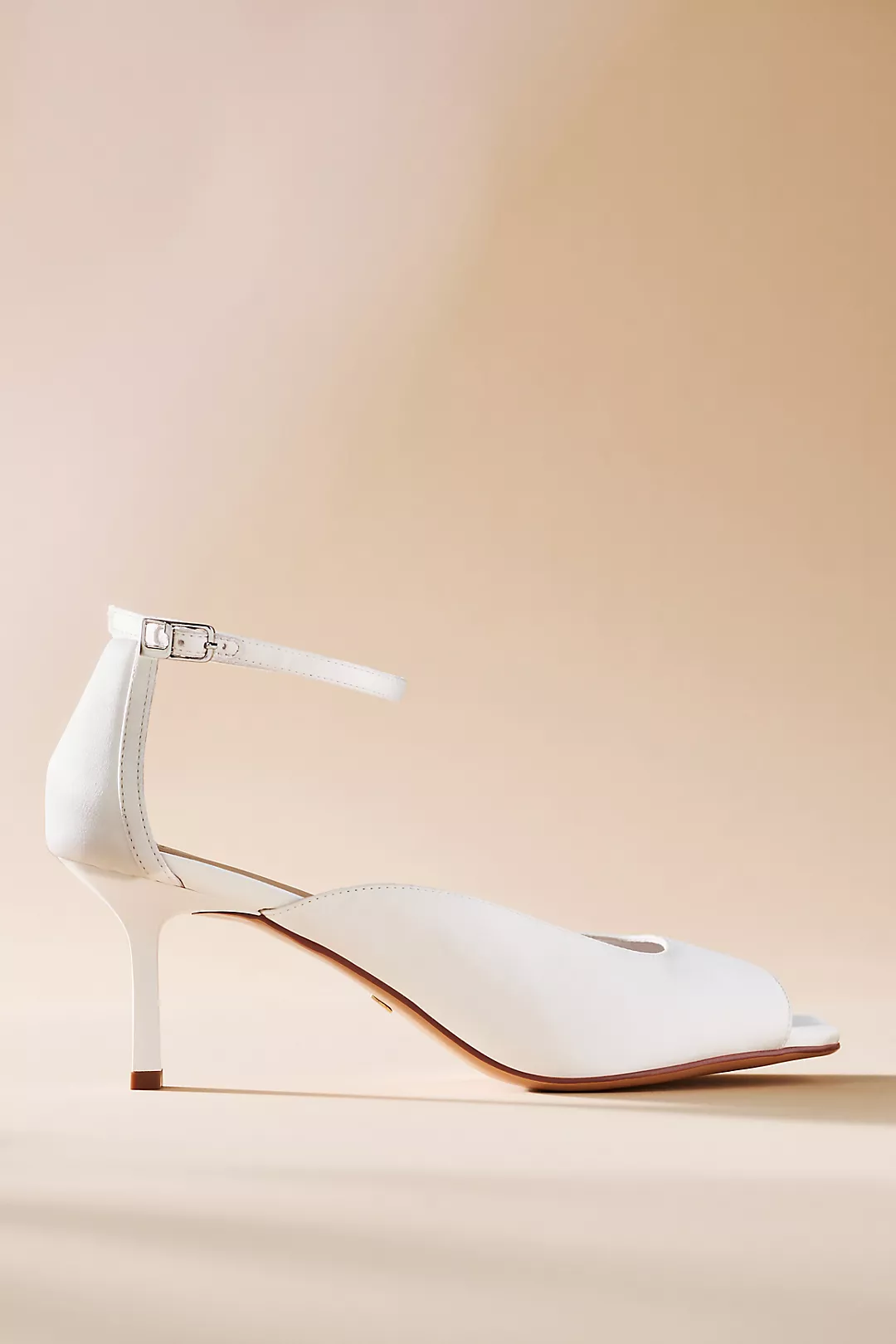 Lola Cruz Sculpted Peep-Toe Heels