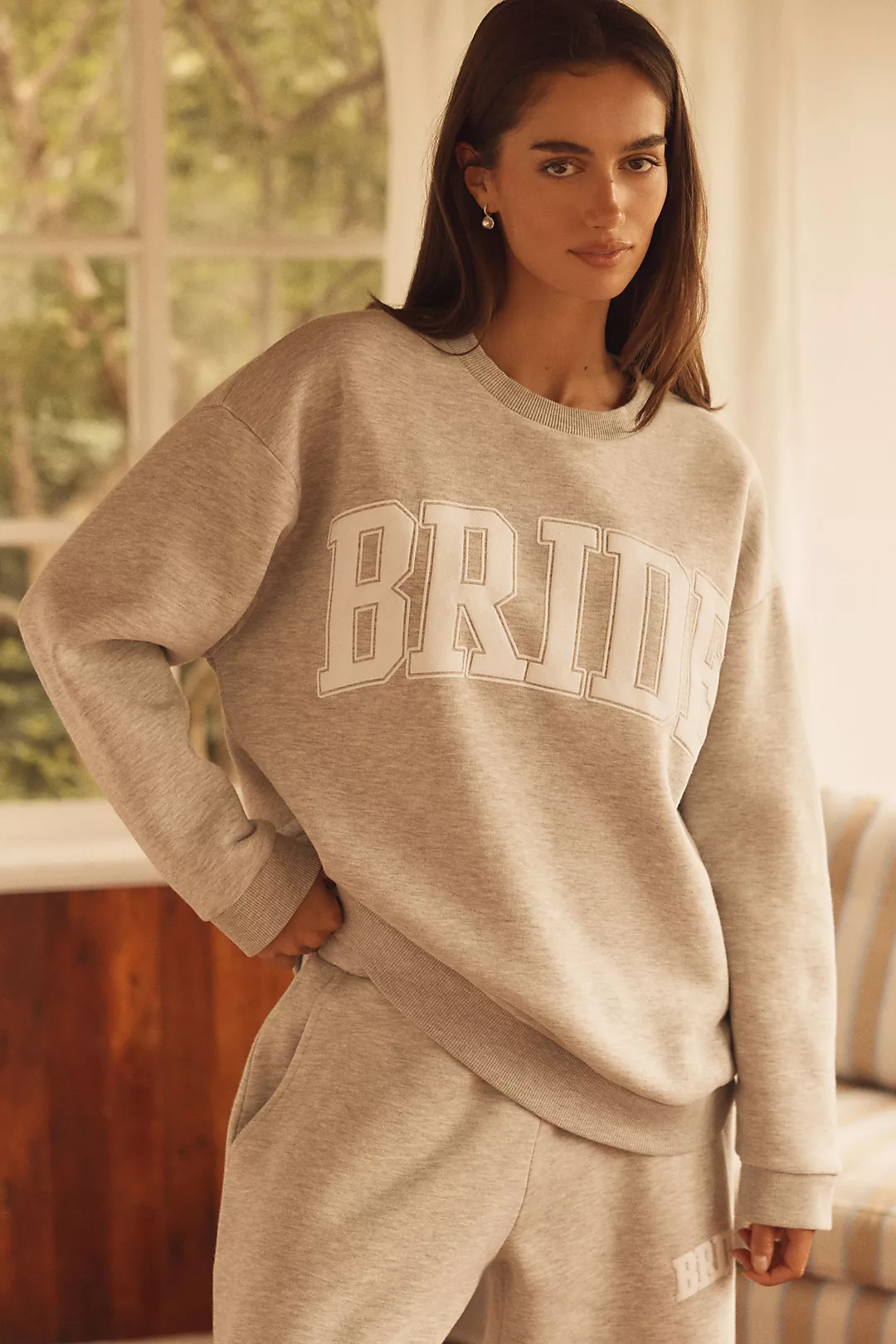 By Anthropologie Weddings Bride Crew-Neck Sweatshirt