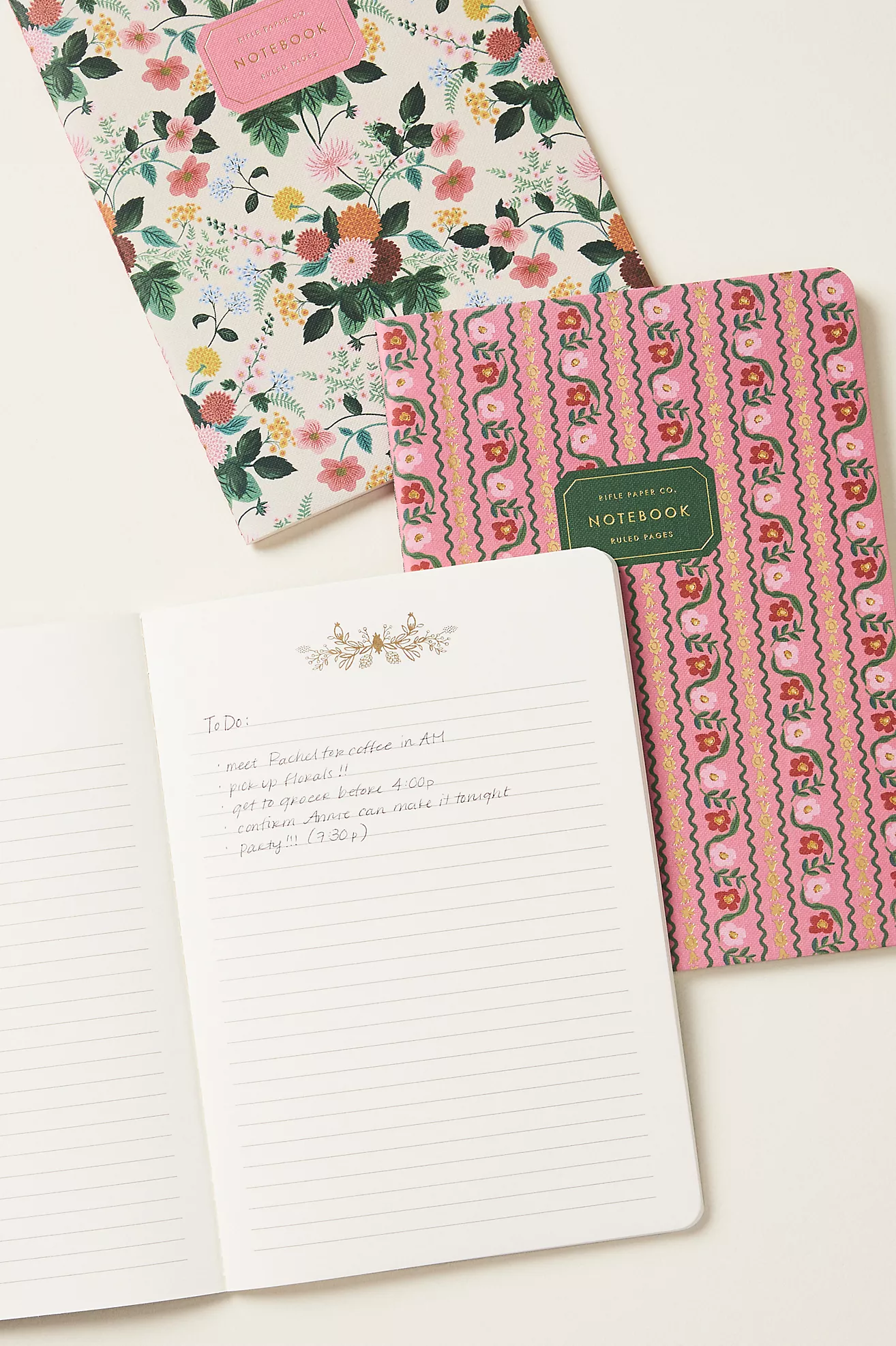 Rifle Paper Co. Dahlia Softcover Notebooks, Set of 3