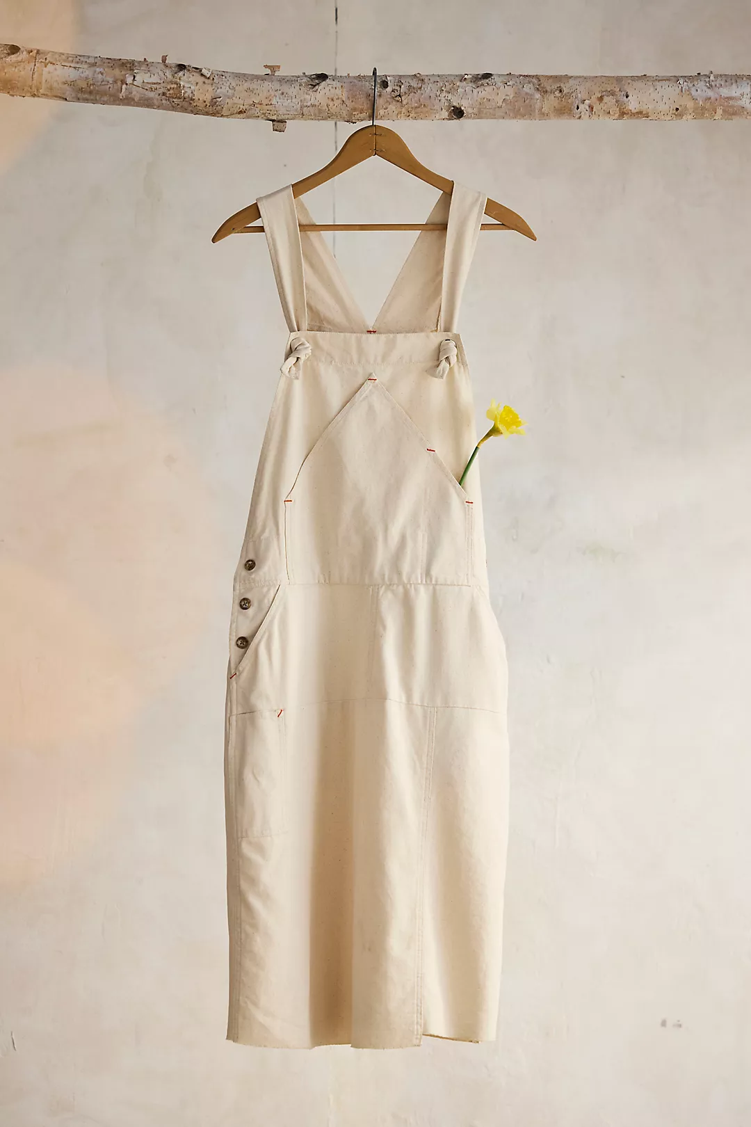 Utility Canvas Overall Dress, Natural