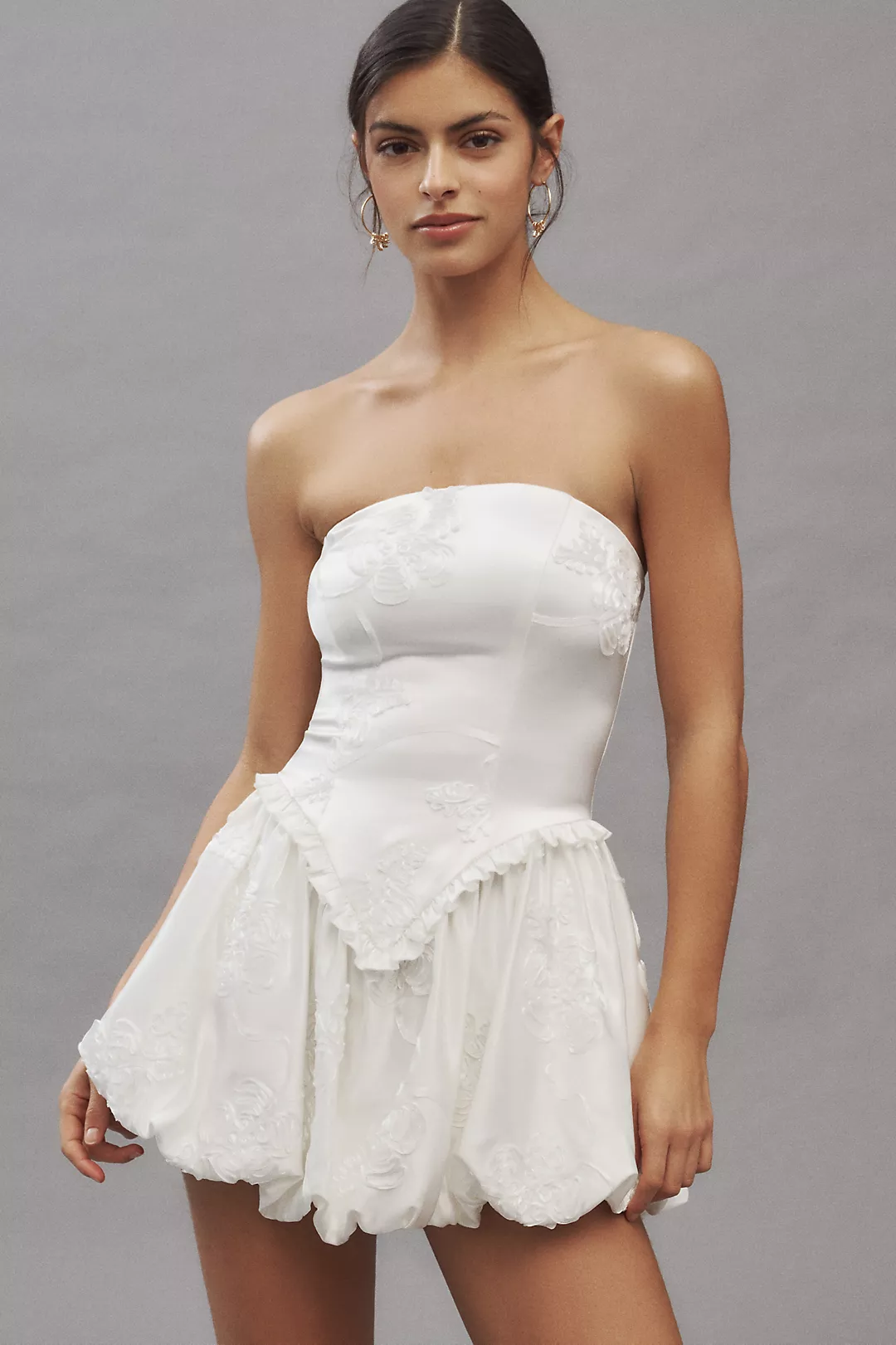 Mare Mare Basque-Waist Mini Bubble-Hem Dress