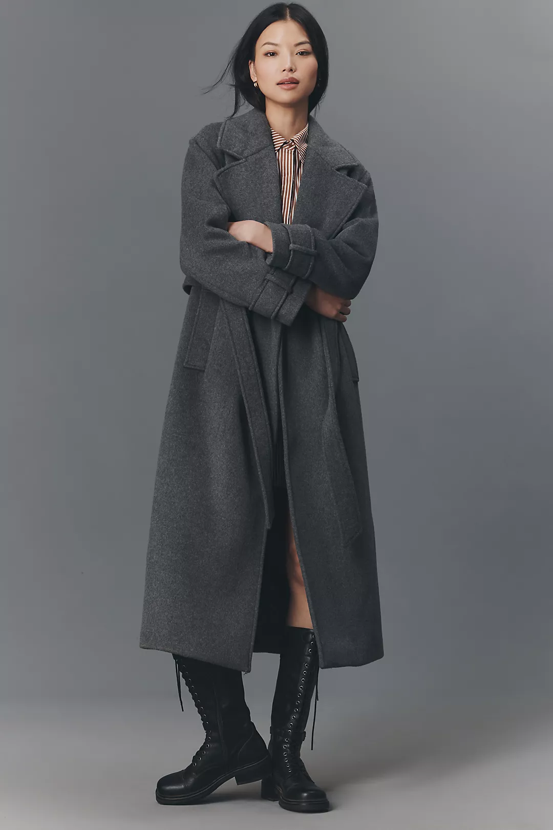 ALIGNE George Wool Blend Wrap Coat