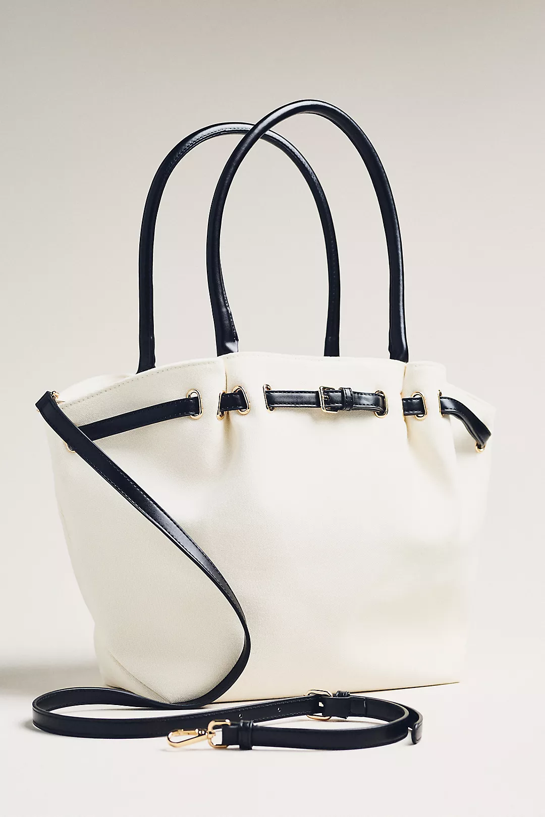 Belted Cinched Canvas Tote