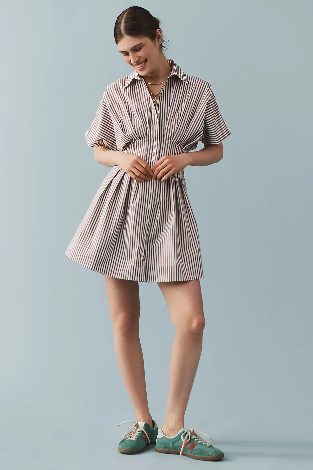The @heynasreen Tobie Mini Shirt Dress by Exquise