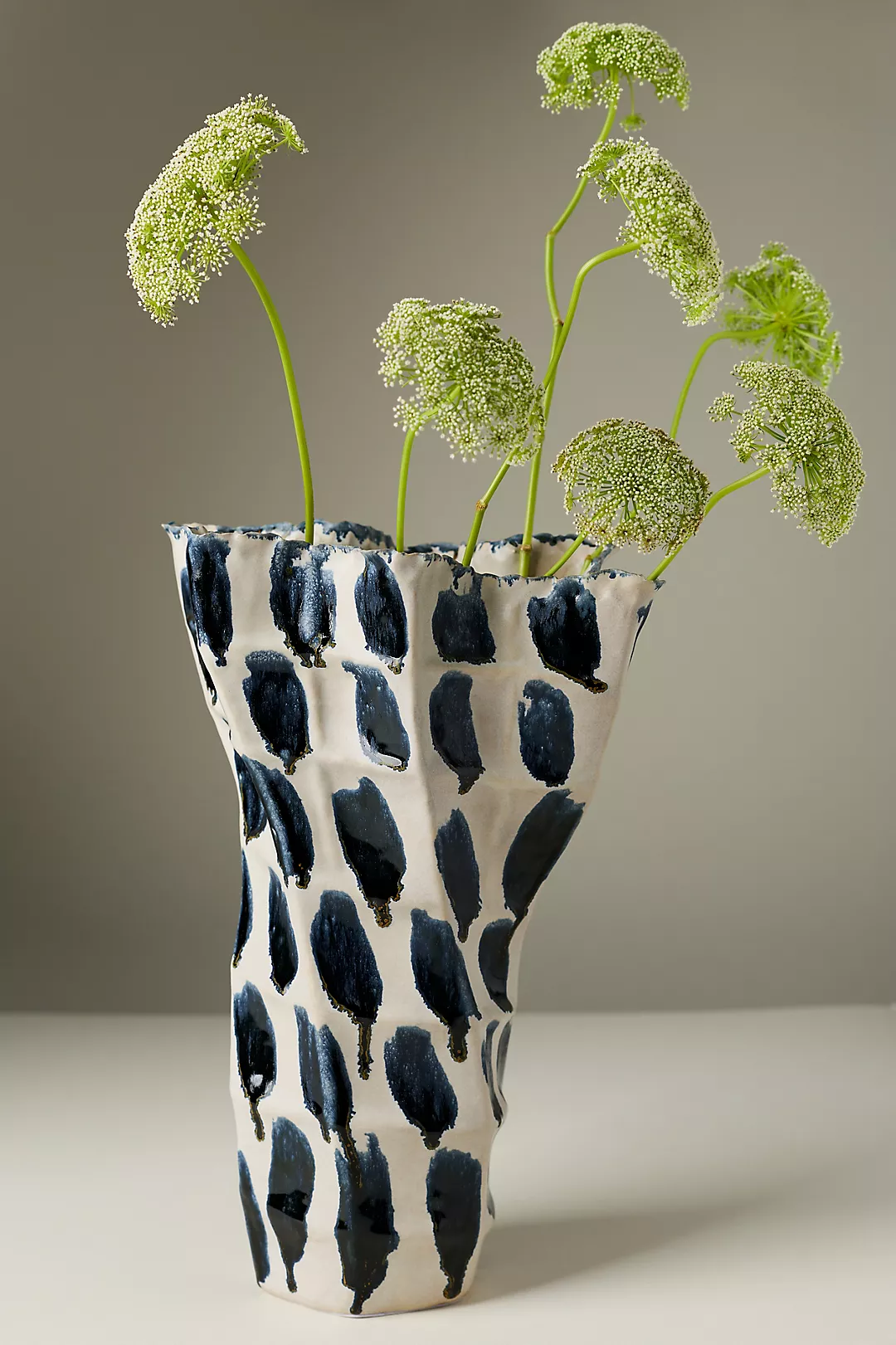 Jamie Young Blue Dot Ceramic Vase