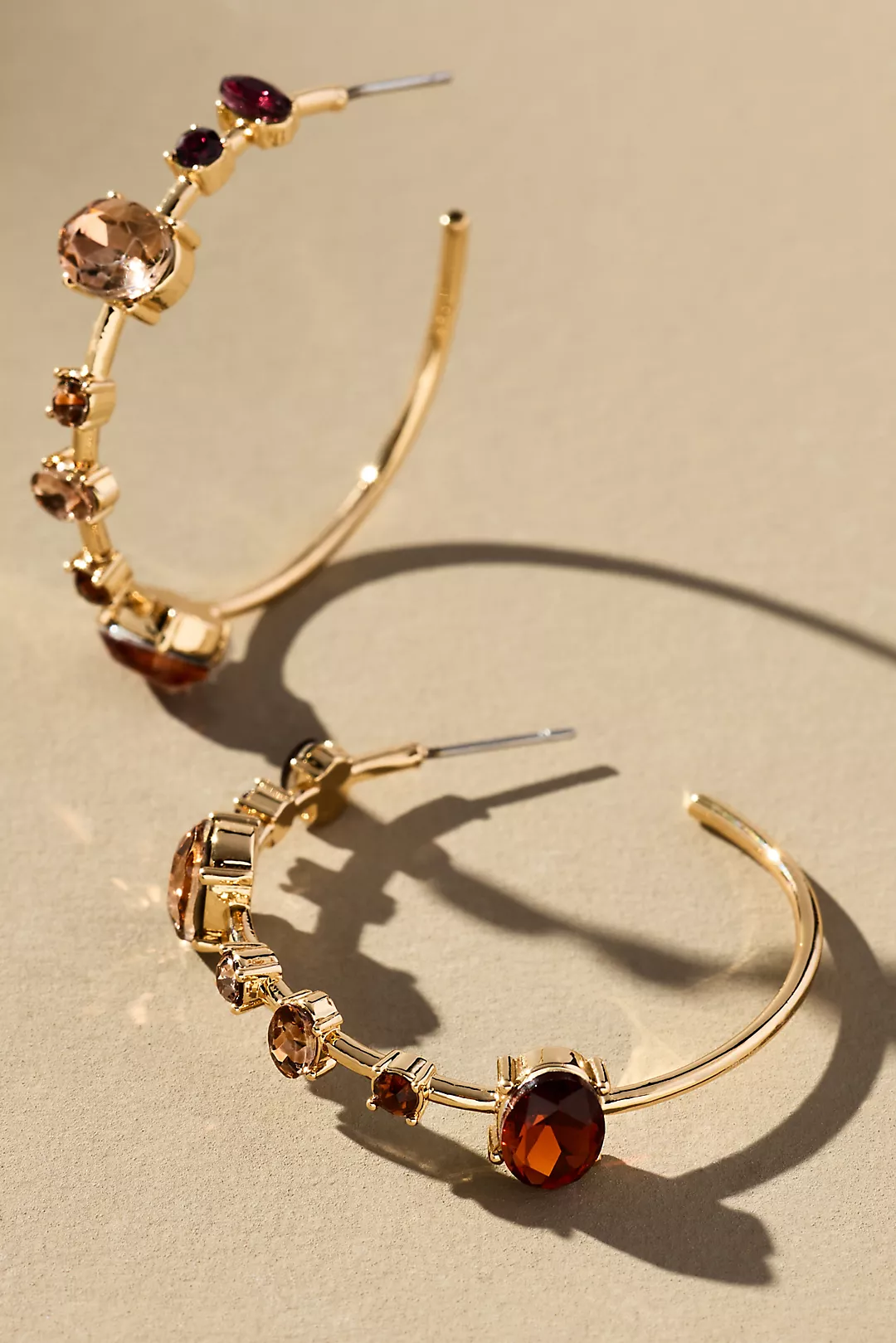 Spaced Crystal Hoop Earrings