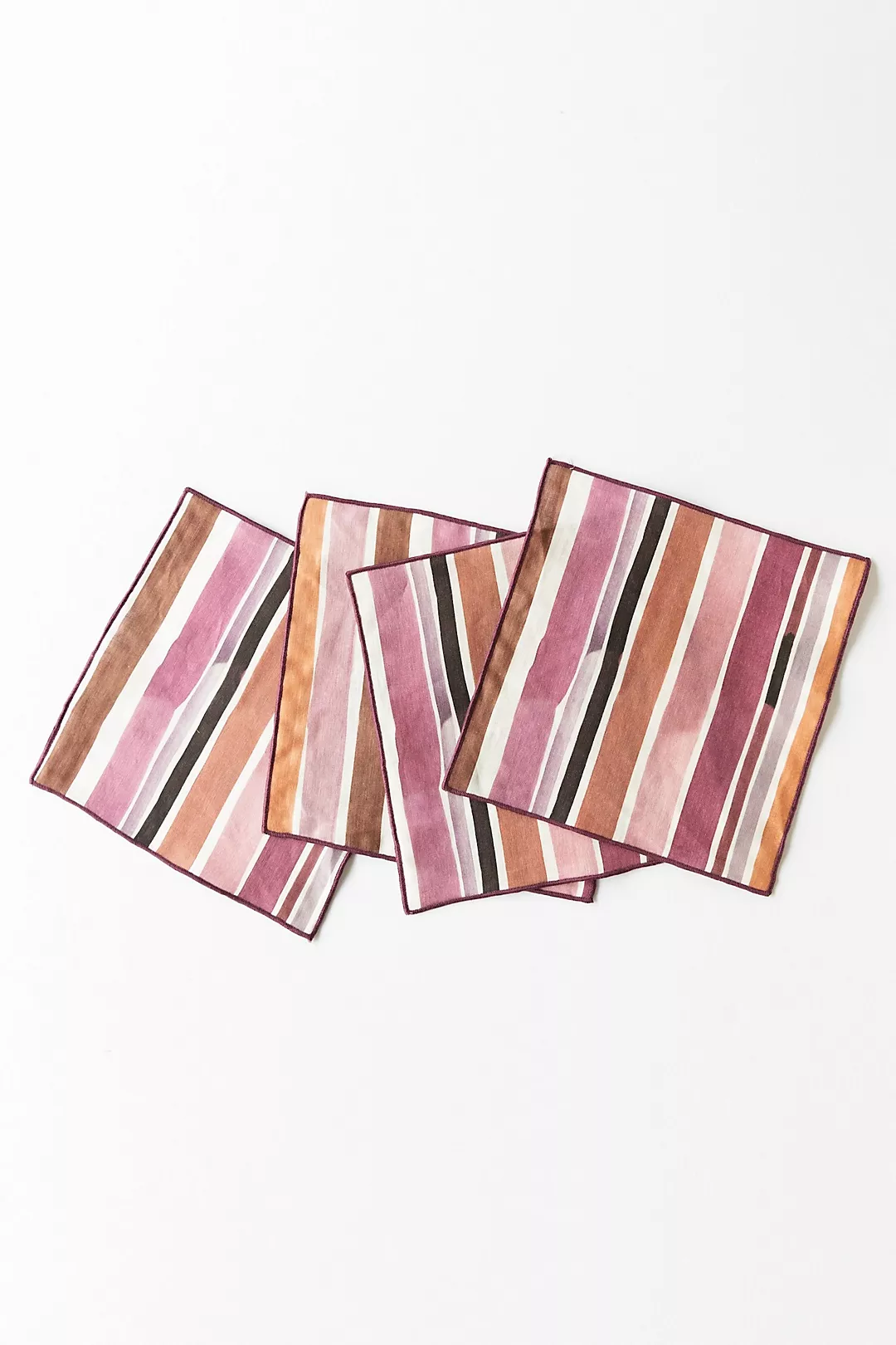 Goldie Home Linen Lisbon Striped Cocktail Napkins, Set of 4