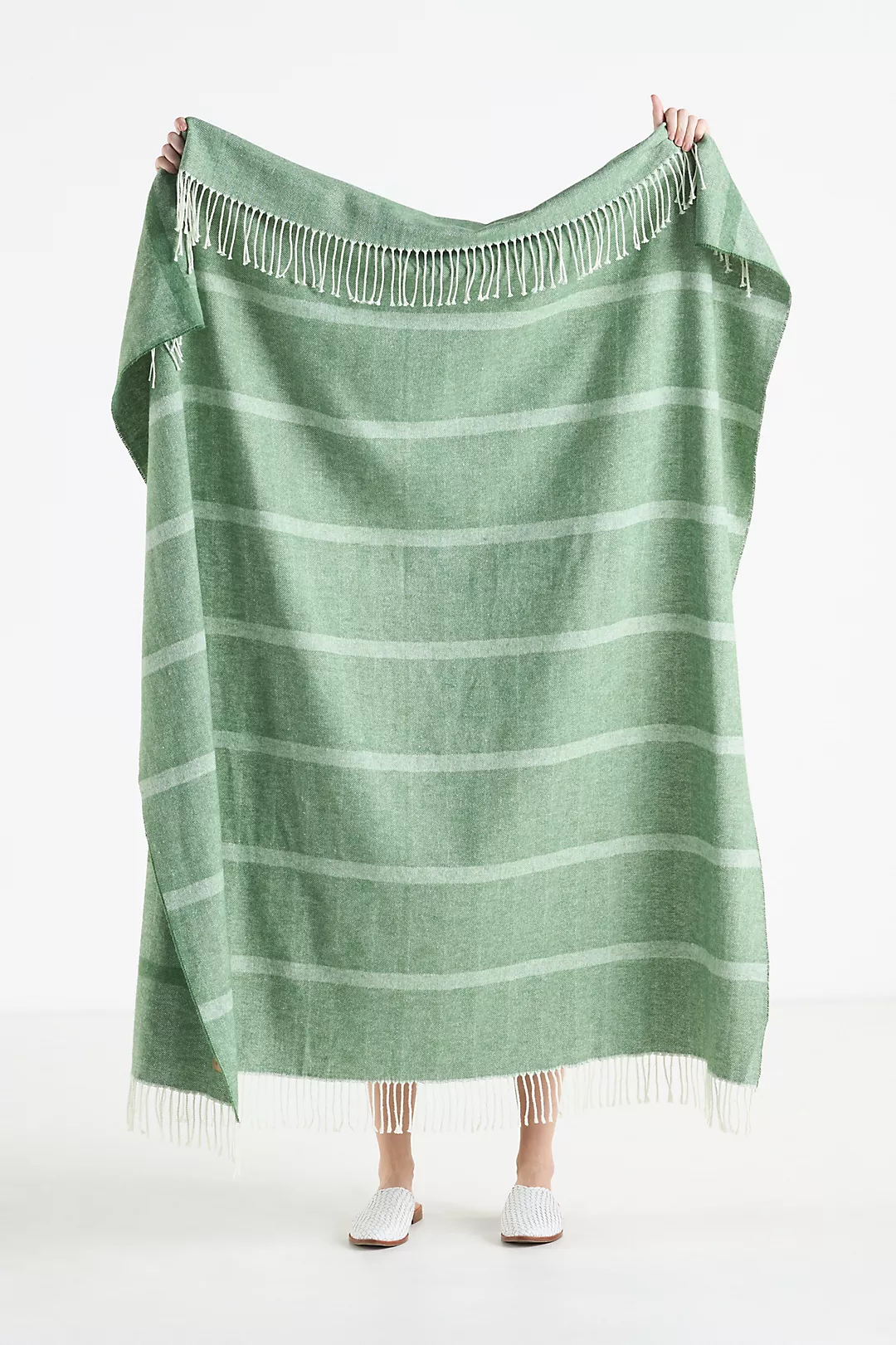 Lands Downunder Montauk Stripe Herringbone Throw