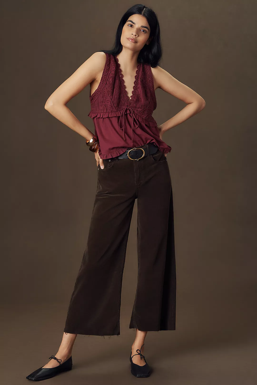 Citizens of Humanity Lyra High-Rise Crop Wide-Leg Corduroy Pants