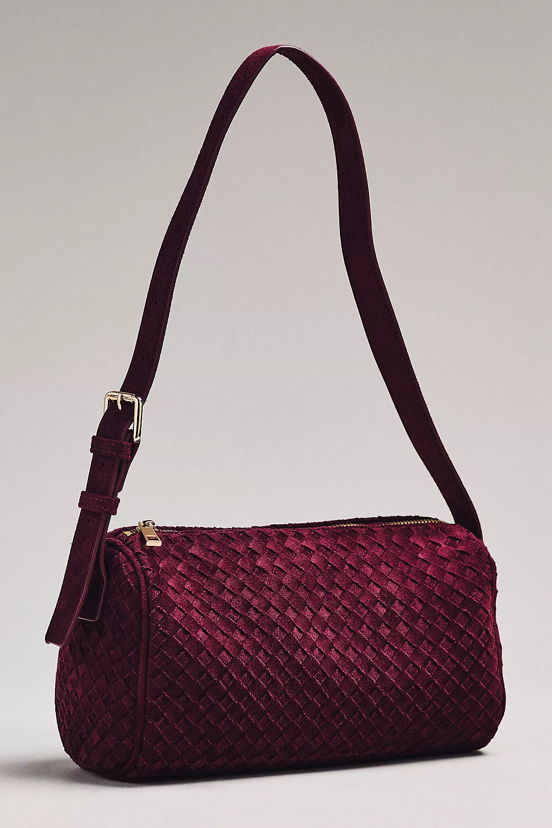 By Anthropologie Woven Faux-Suede Shoulder Bag
