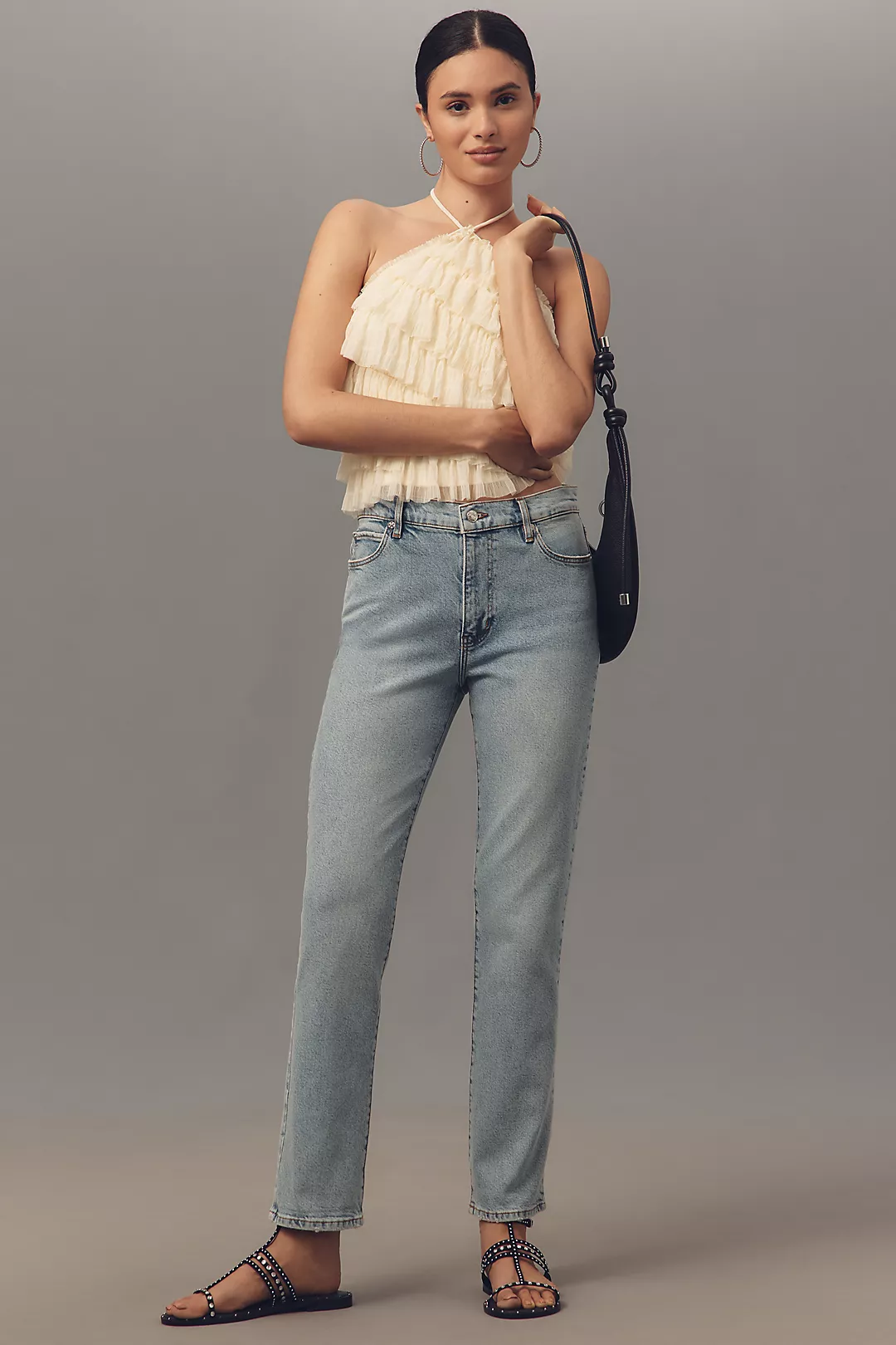 FRAME The Borrowed Mid-Rise Straight-Leg Jeans
