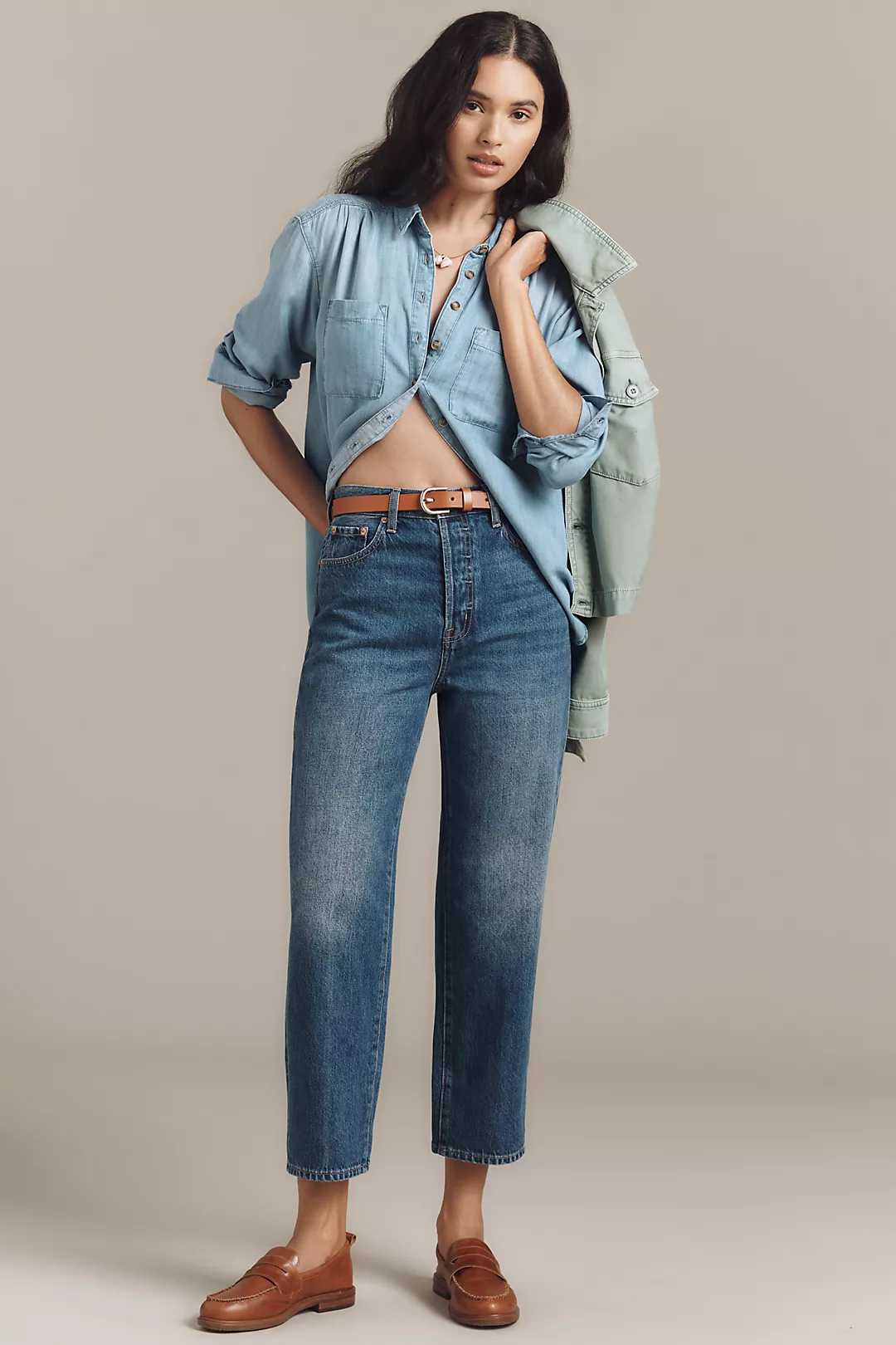 Pistola Cassie High-Rise Crop Straight-Leg Jeans